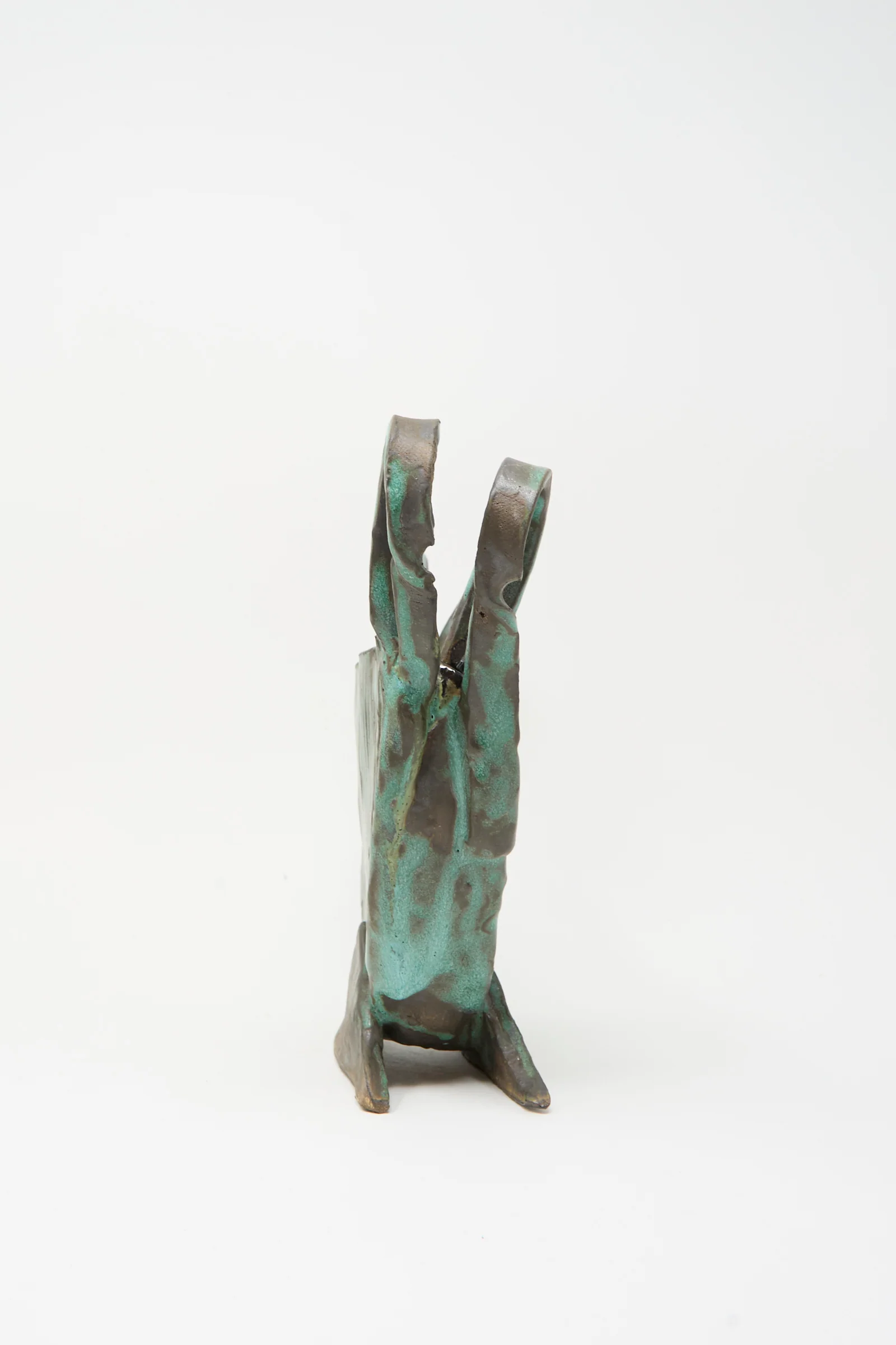 Corrugated Vessel with Handles in Green - Image 4