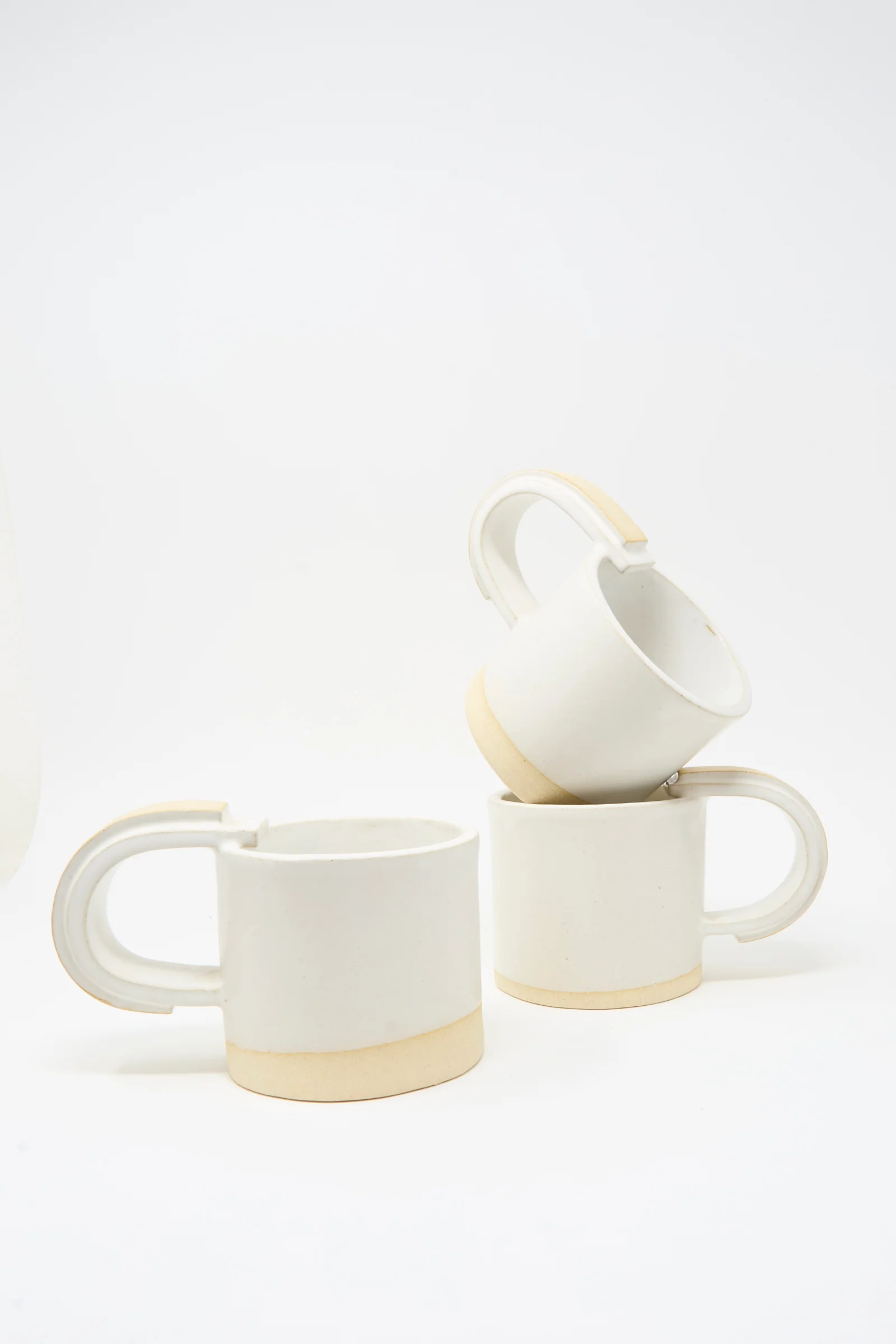 Layered Mug in White on Sand
