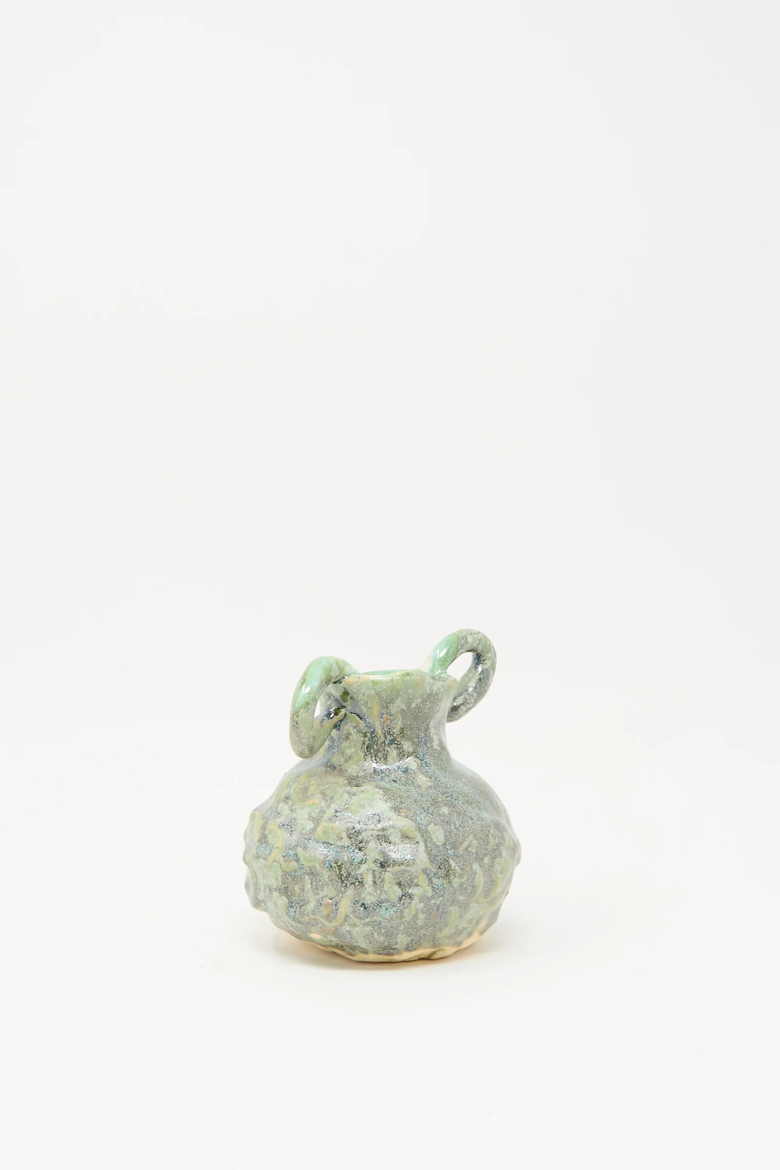Pinched Vase with Handles in Green - Image 2