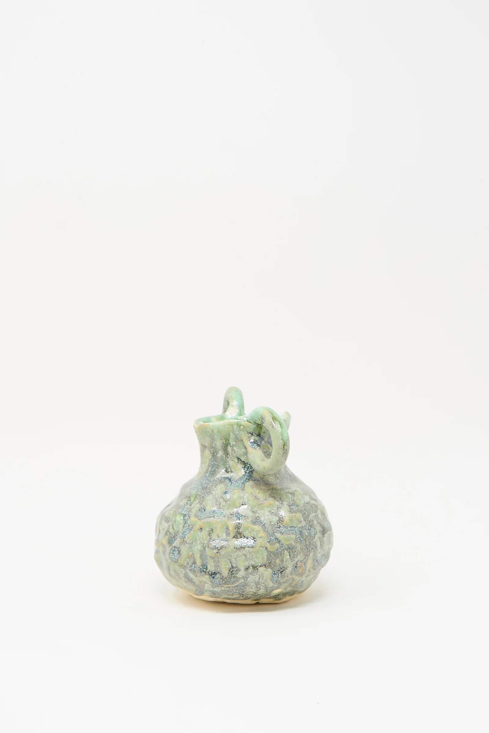 Pinched Vase with Handles in Green - Image 3