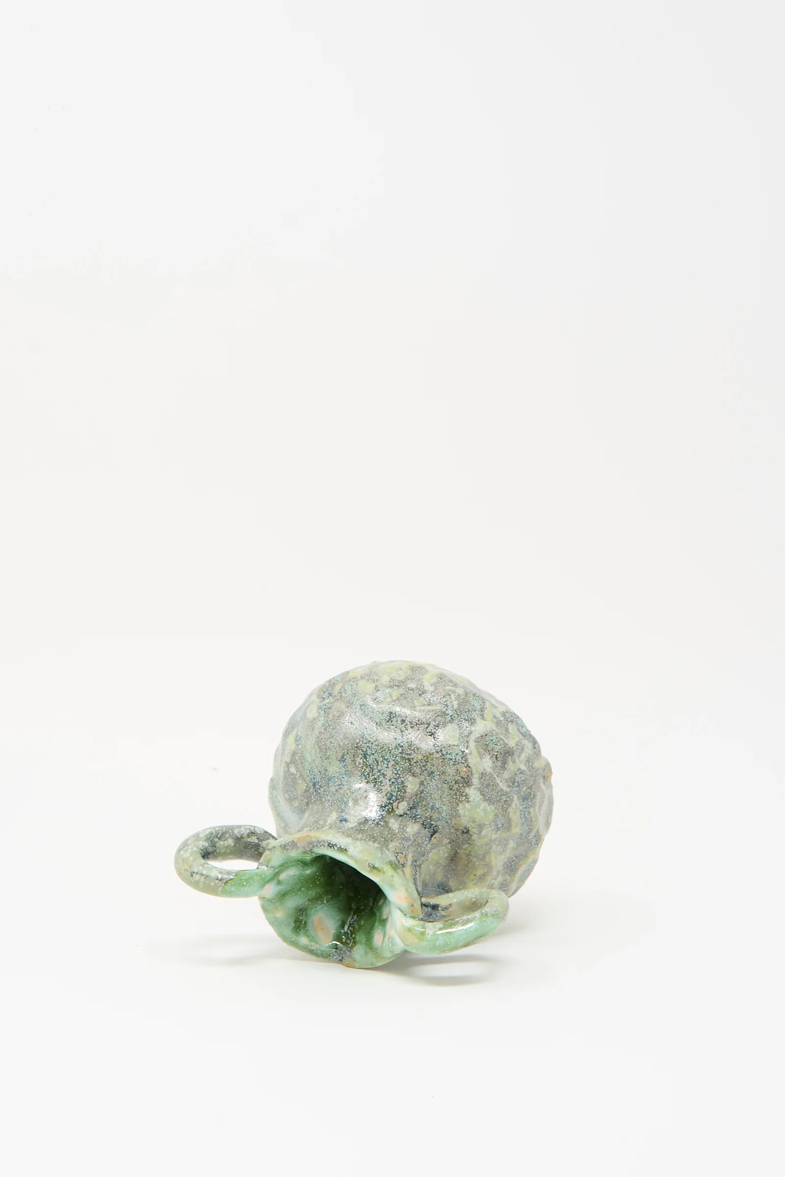 Pinched Vase with Handles in Green - Image 4