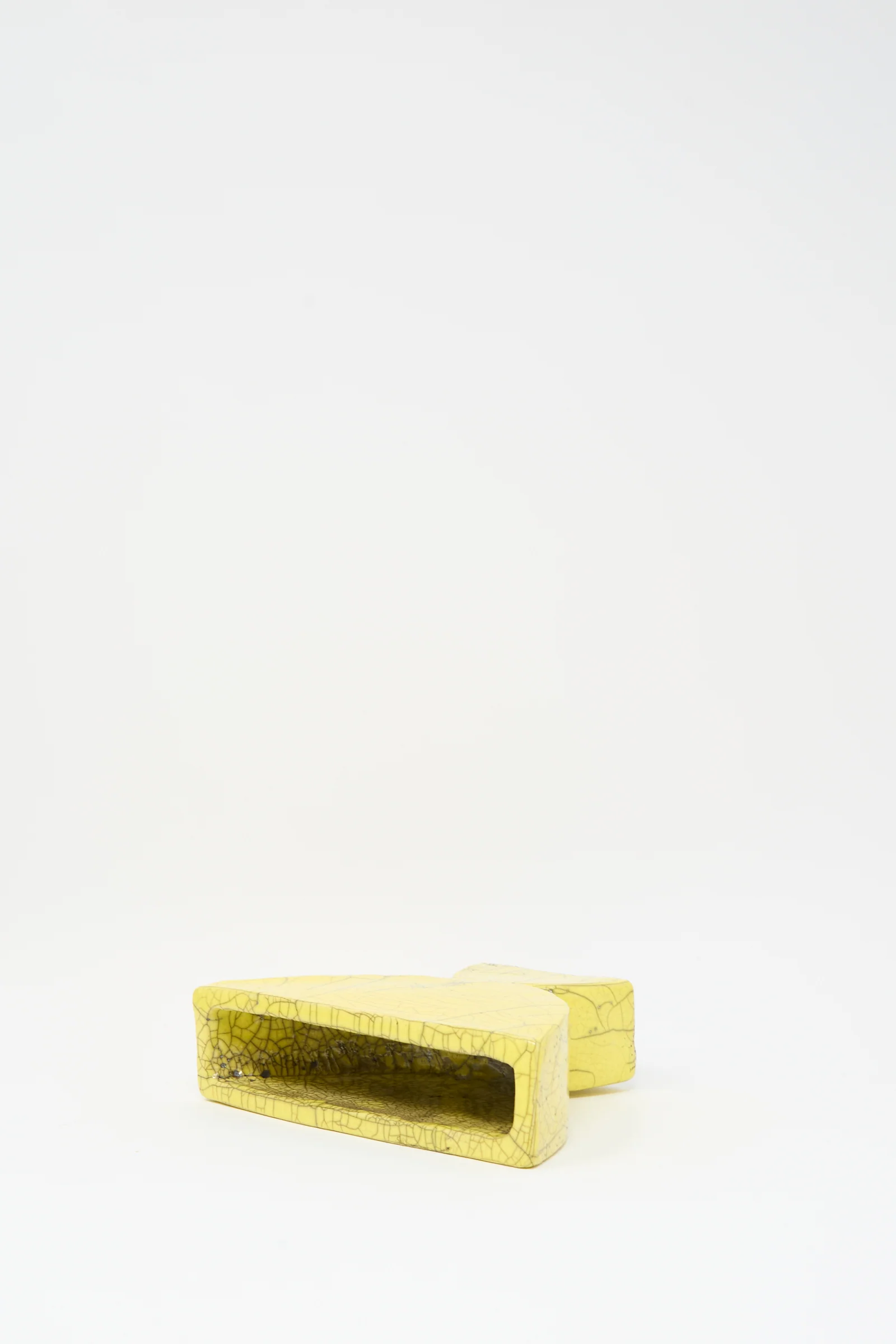 Raku Semicircle Vessel in Yellow - Image 2