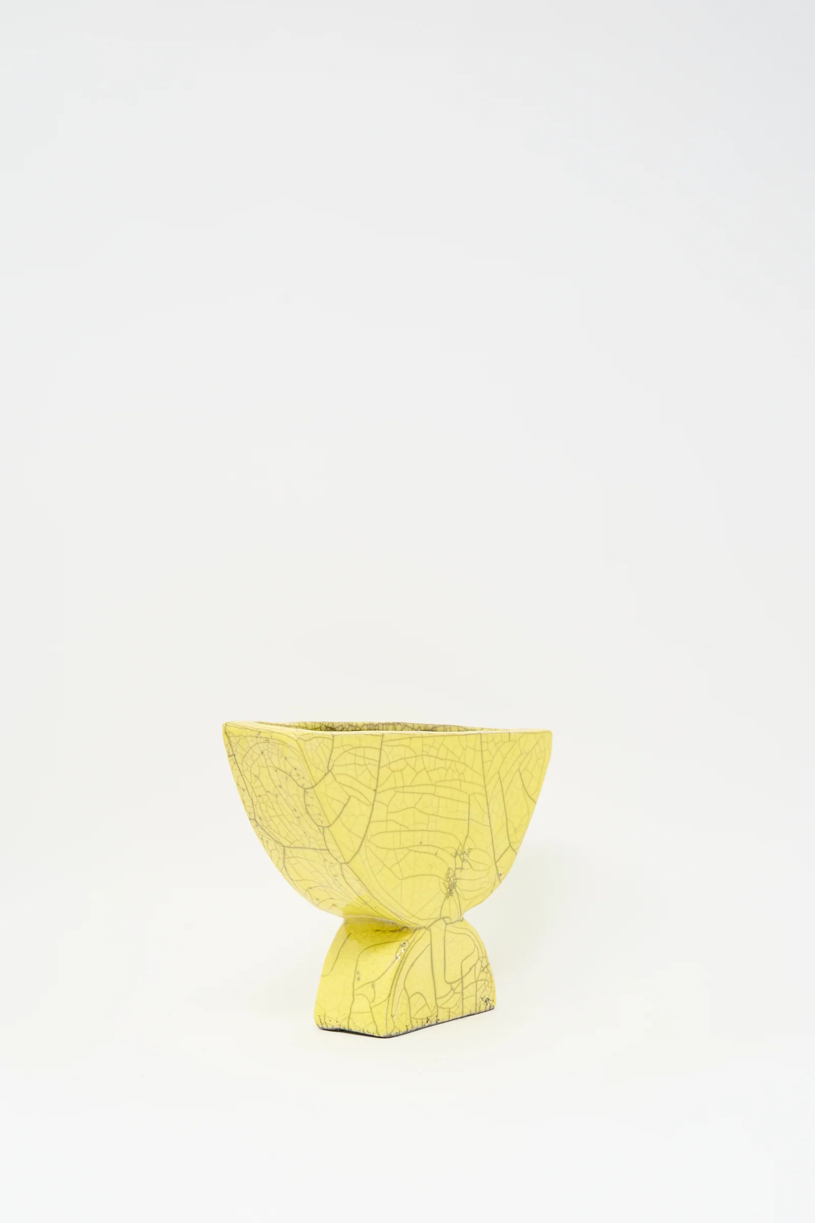 Raku Semicircle Vessel in Yellow - Image 3