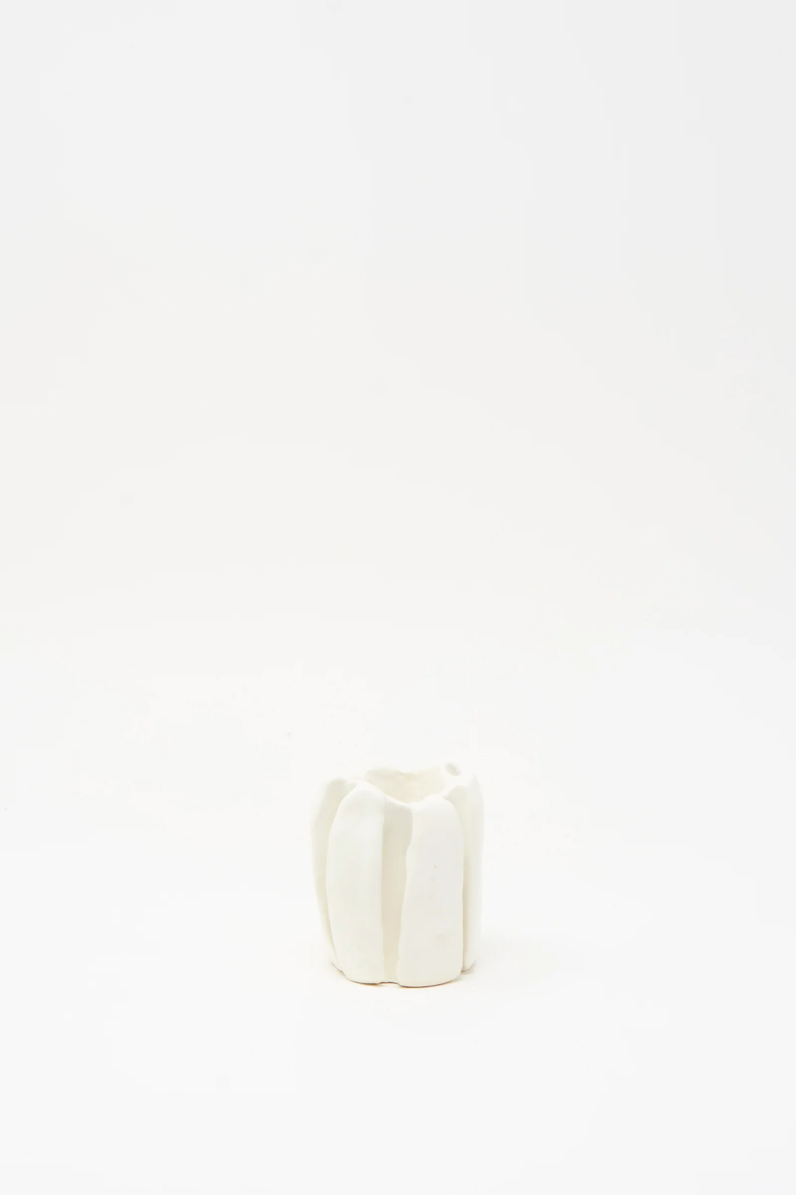 Ribbed Candleholder in White - Image 2