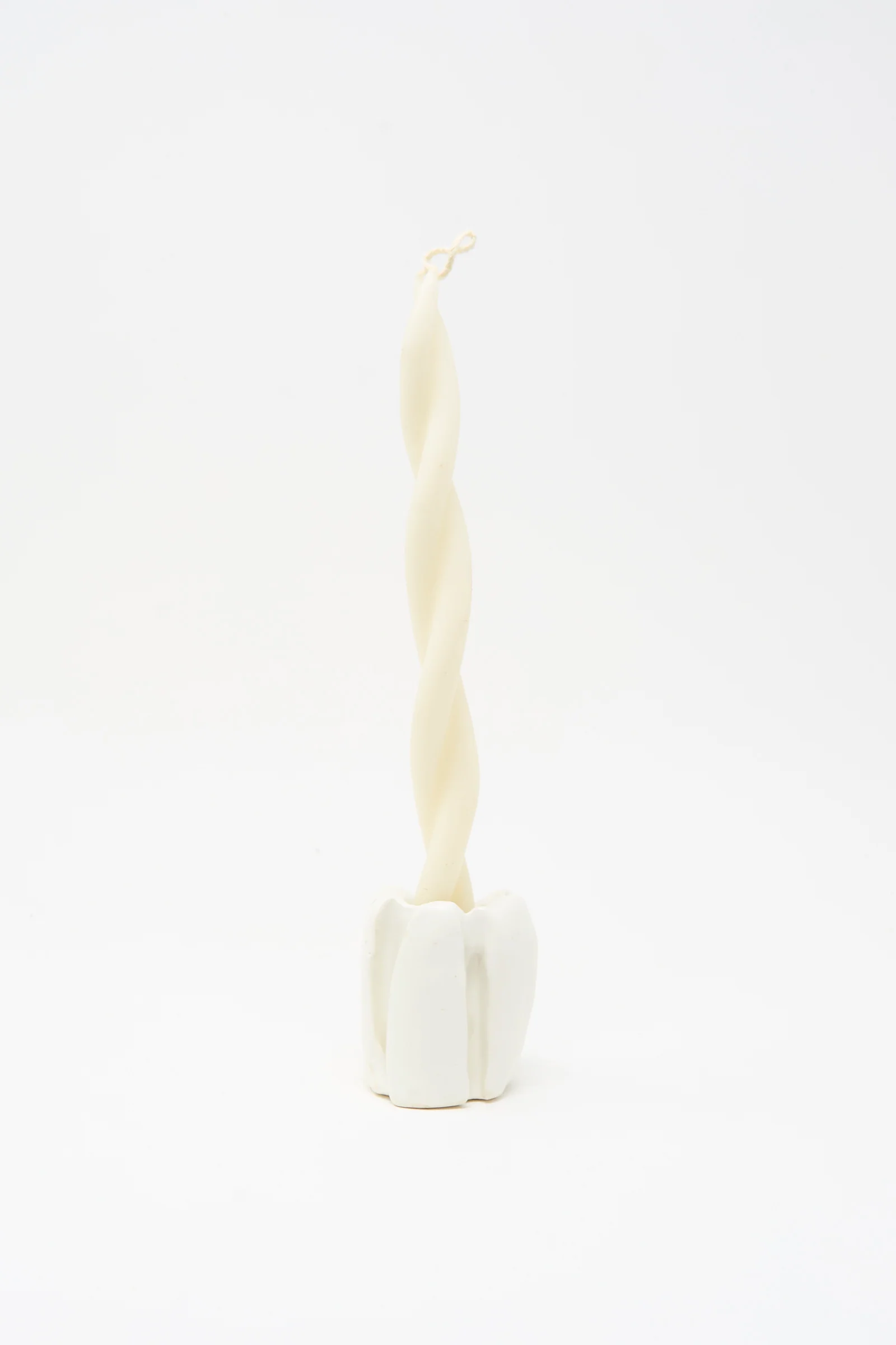 Ribbed Candleholder in White - Image 4