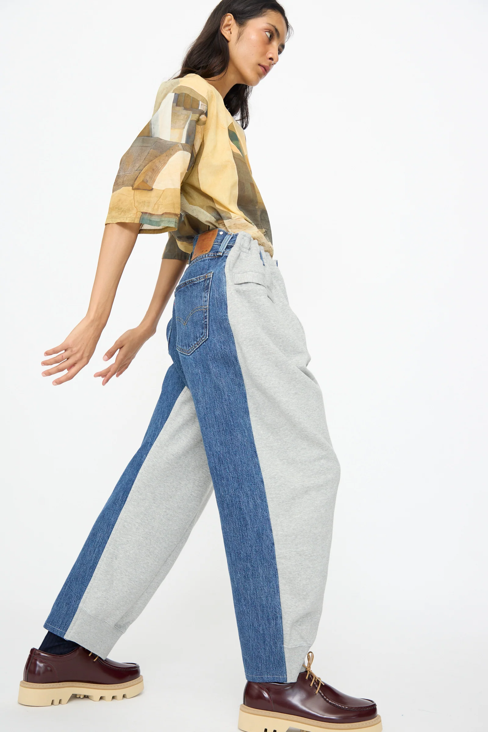No. 61 Overjoggingjeans in Lightgrey and Denimblue