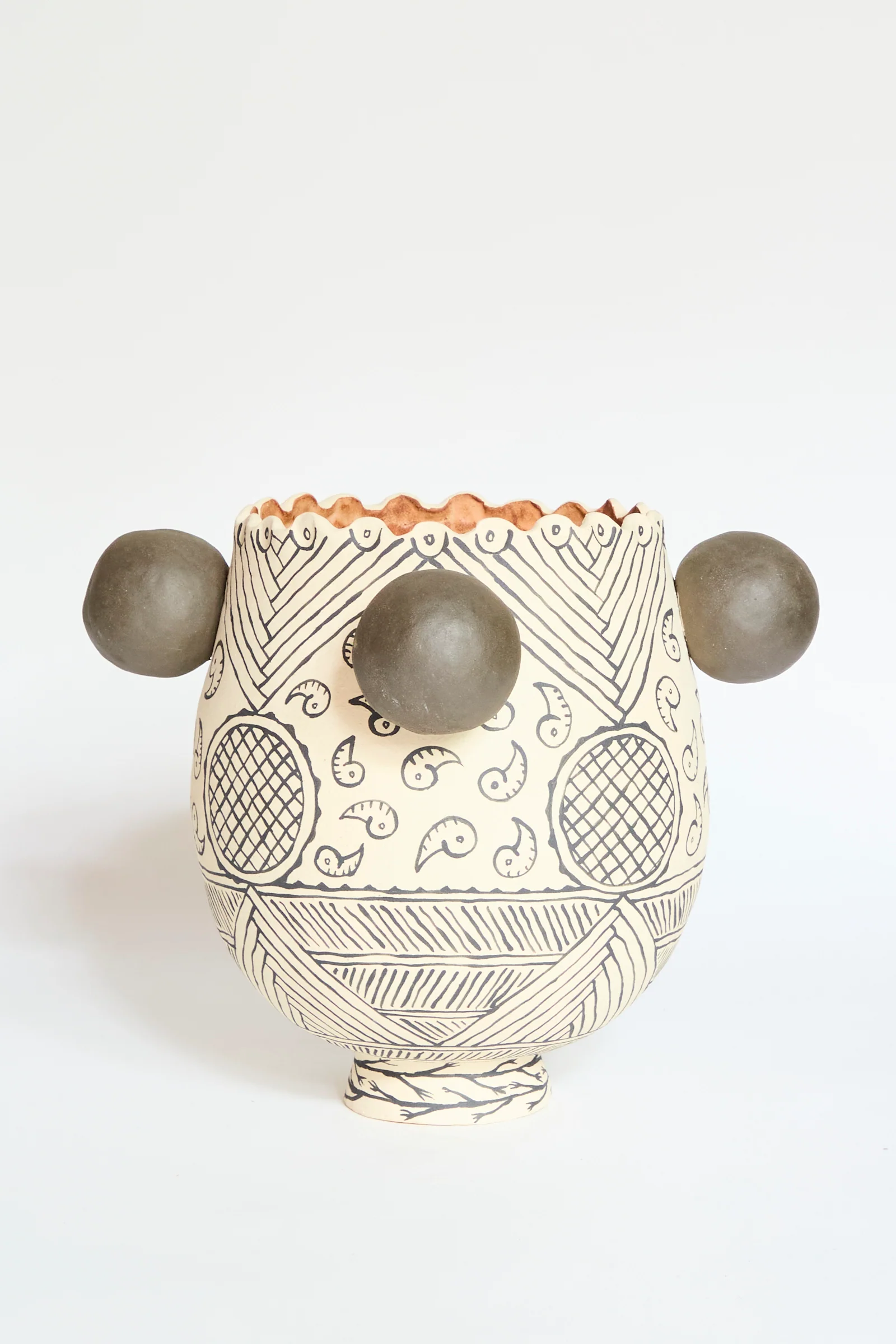 Patterned Round Urn - Image 2