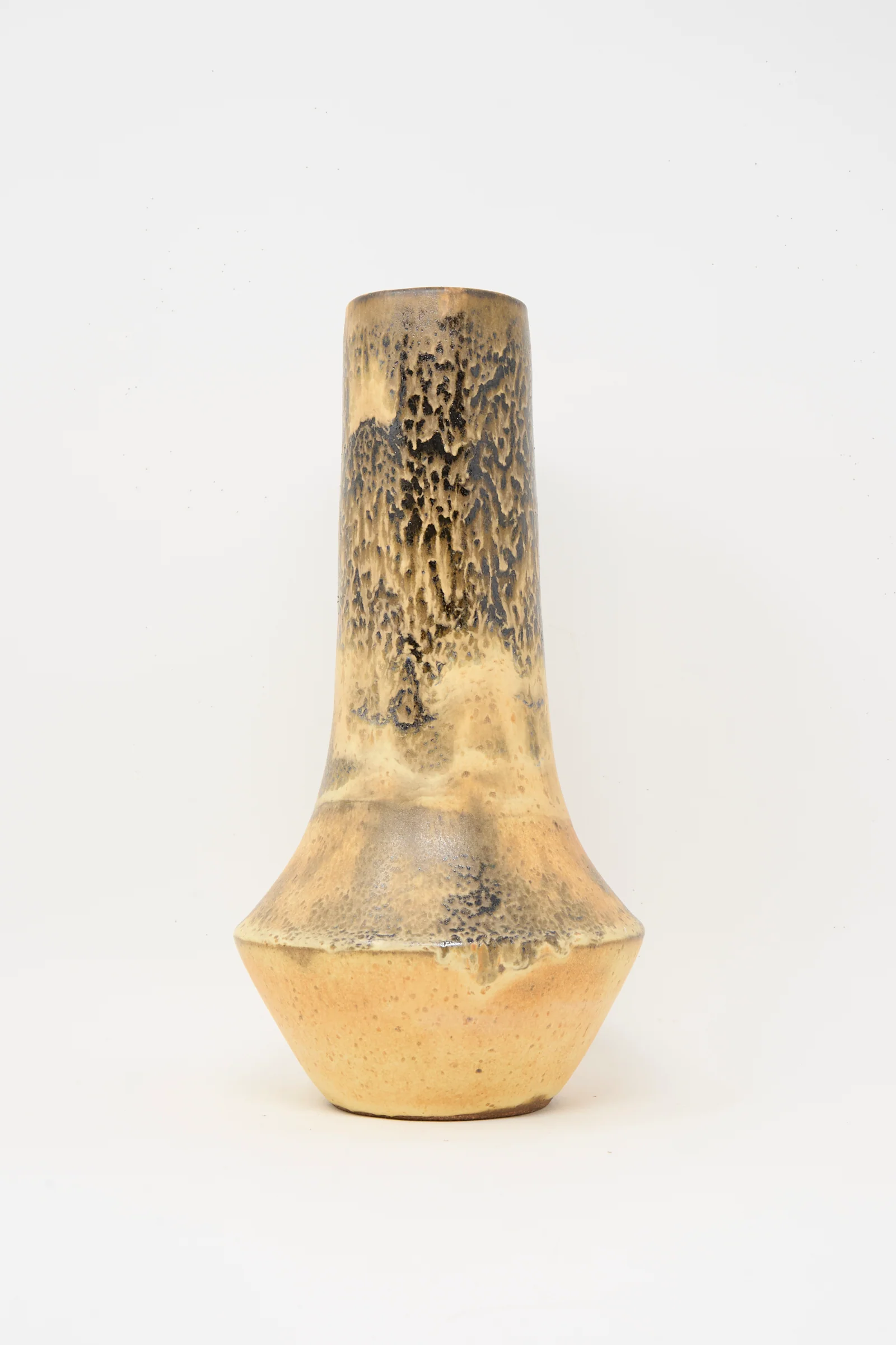 Tall Variegated Vase in Black and Brown
