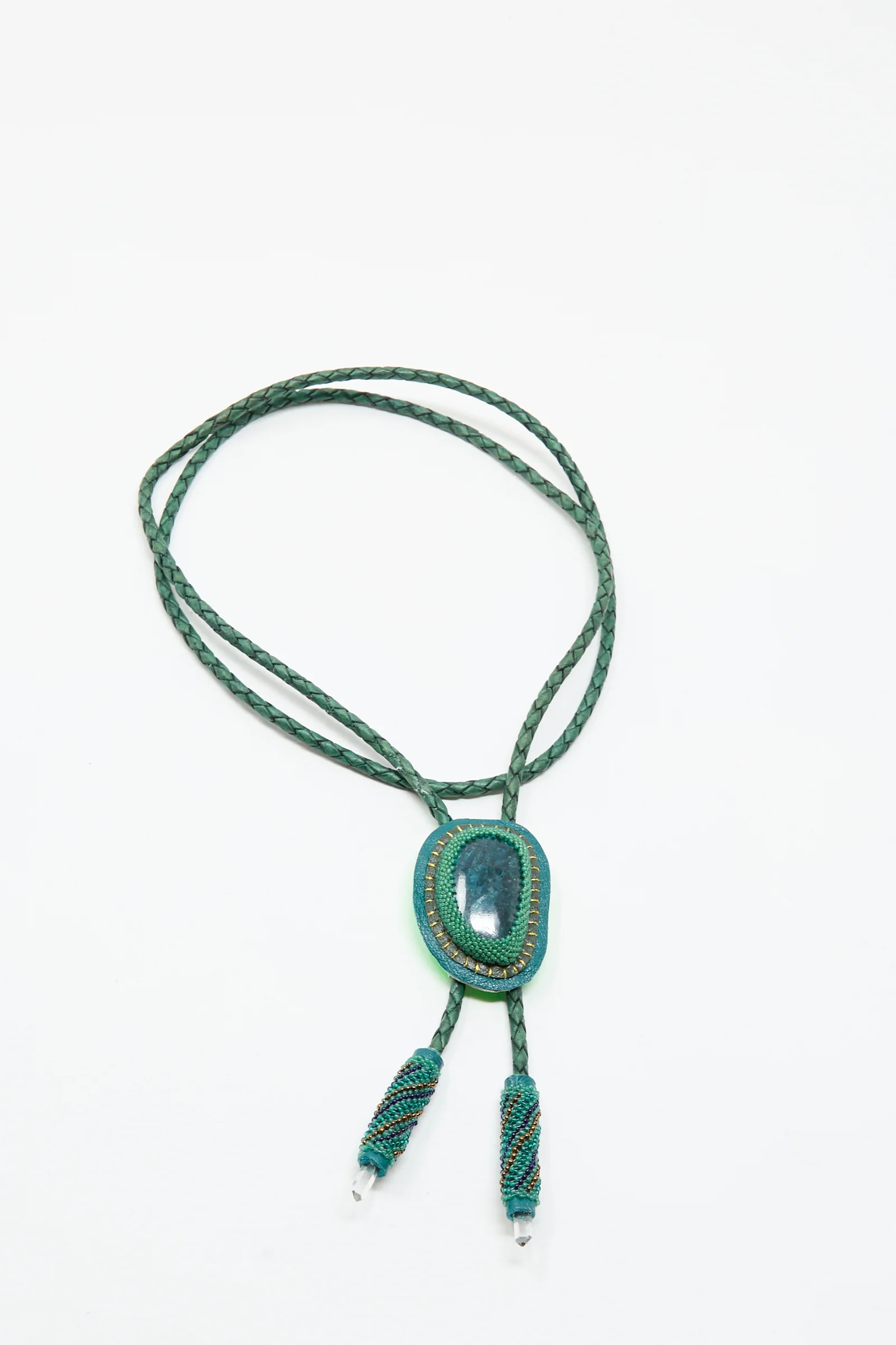 Bolo Necklace in Apatite and Quartz