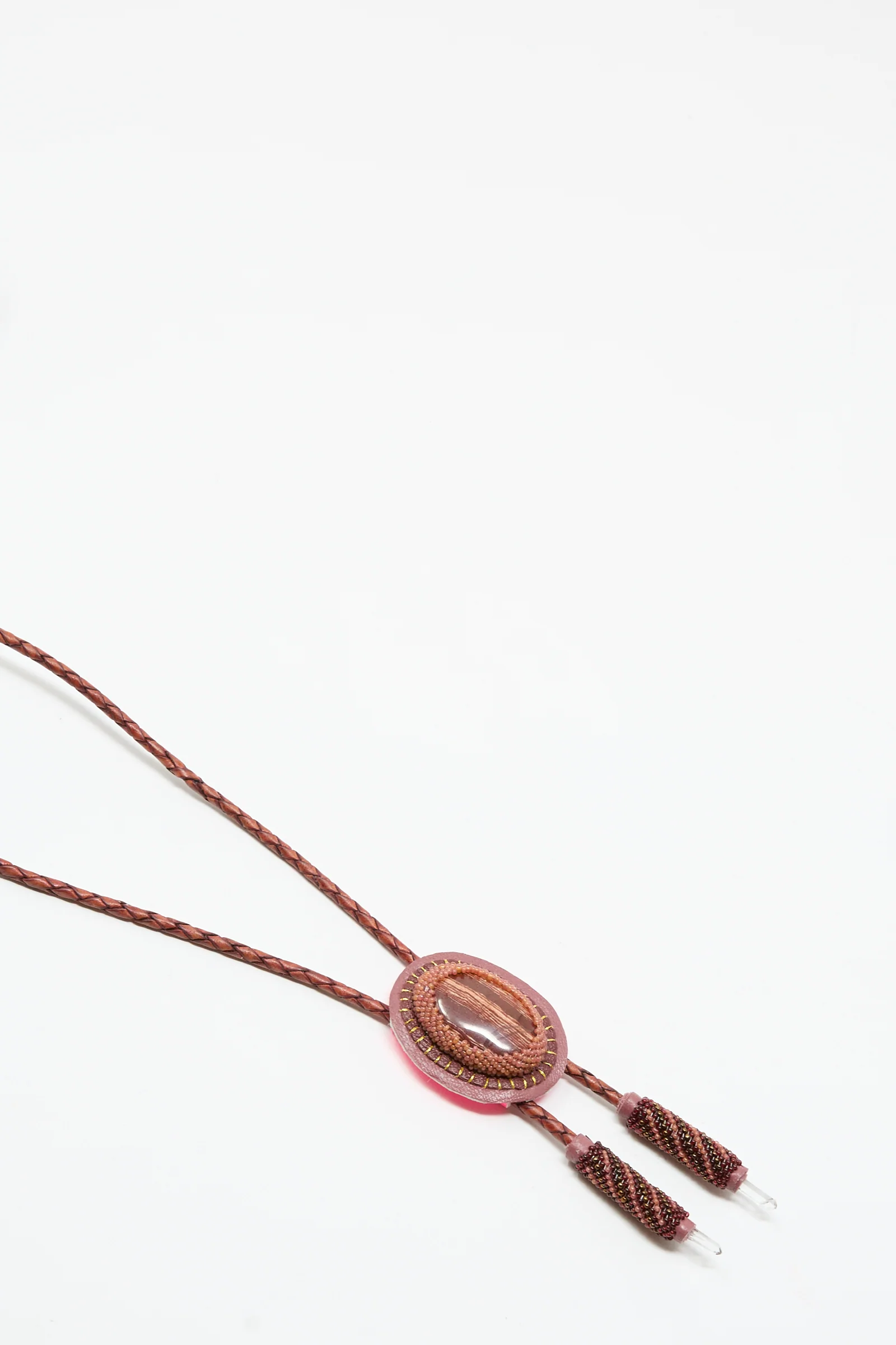 Bolo Necklace in Snakeskin Jasper and Quartz - Image 3