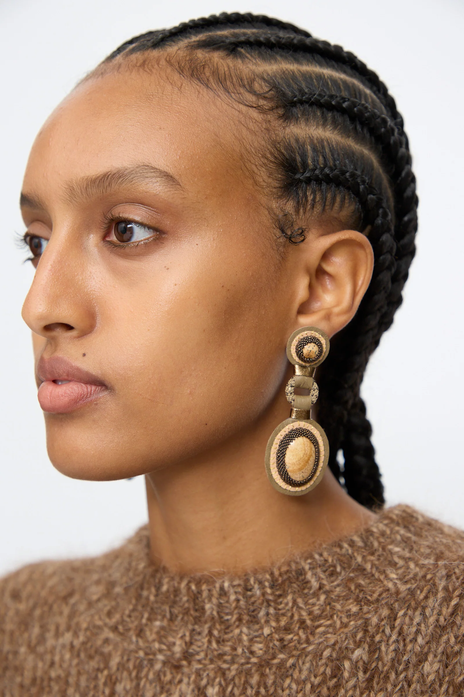 Double Stone Earrings in Picture Jasper - Image 5