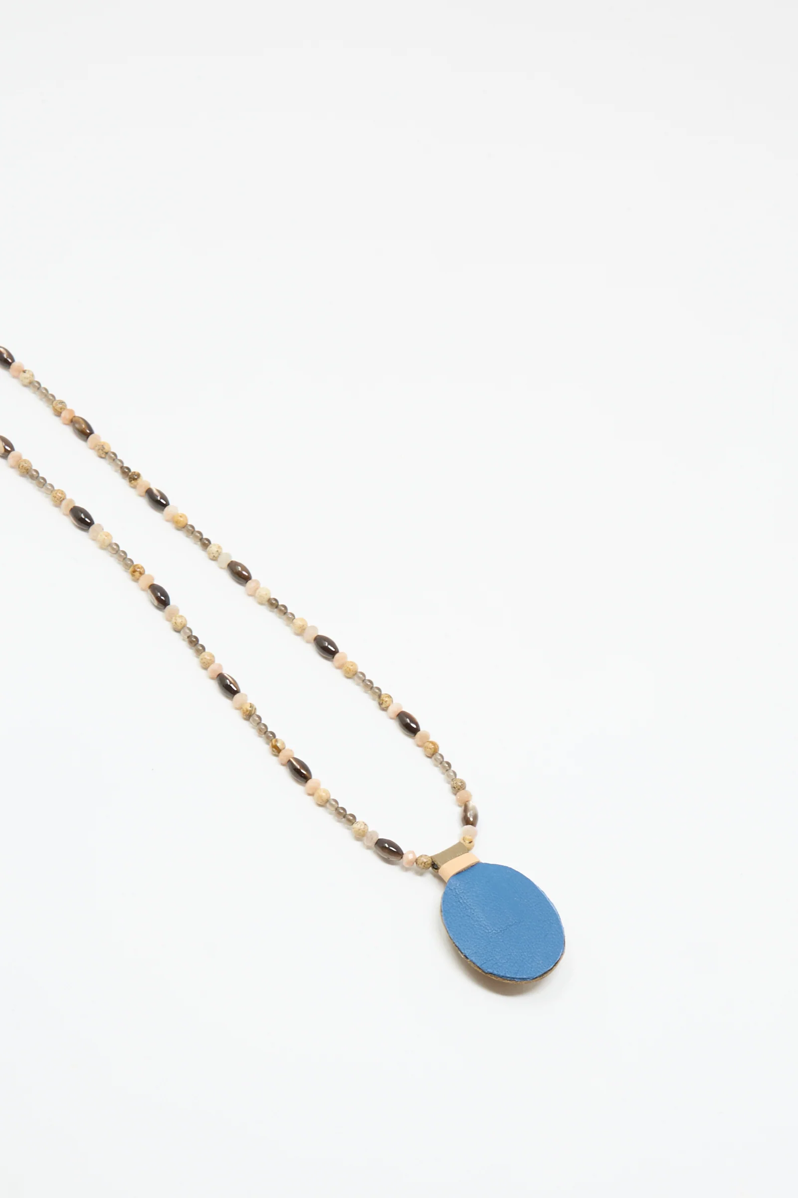 Love Bead Necklace in Brown with Picture Jasper Charm - Image 3
