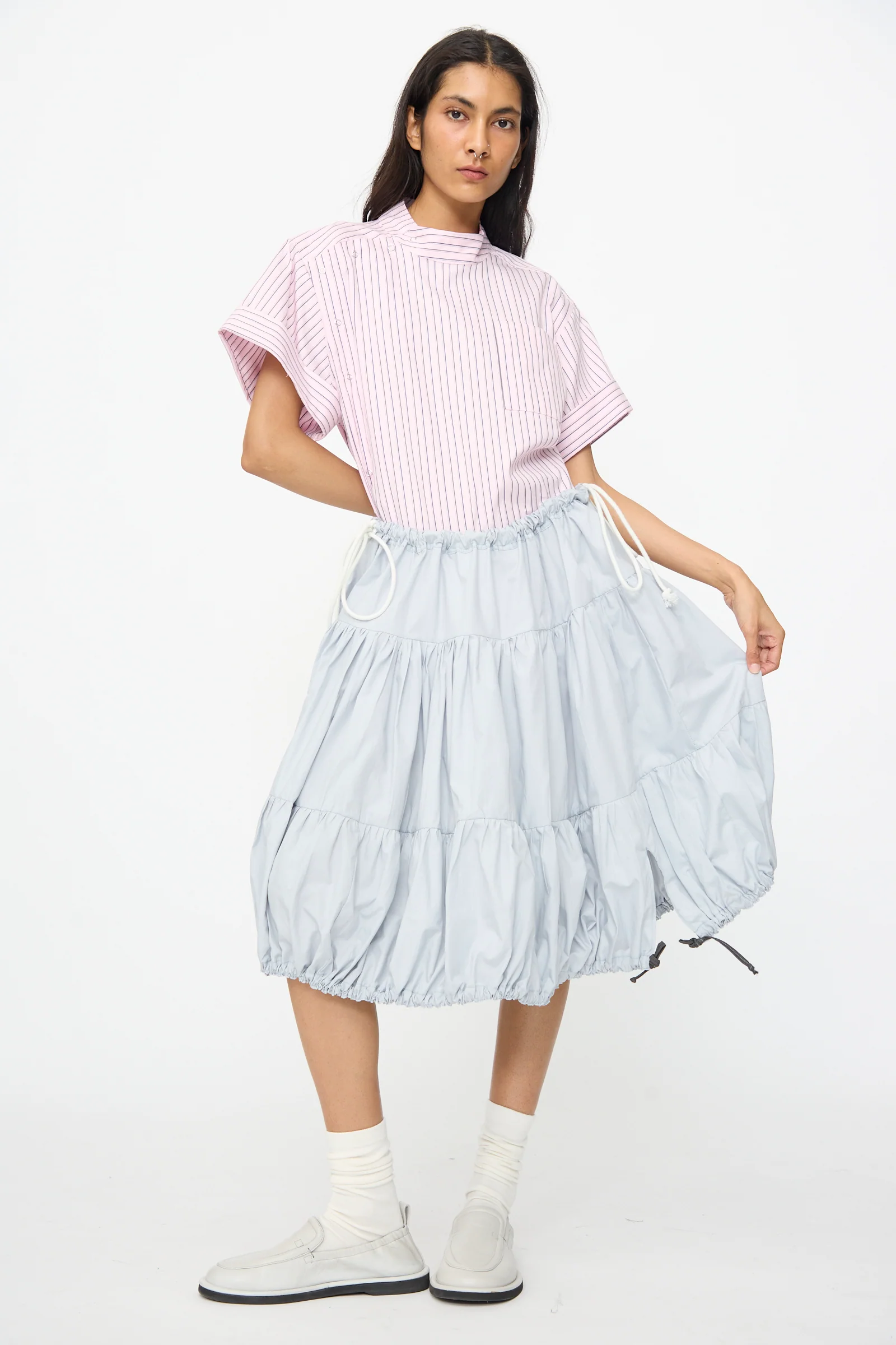 Cotton Poplin Ramble Skirt in Sonic
