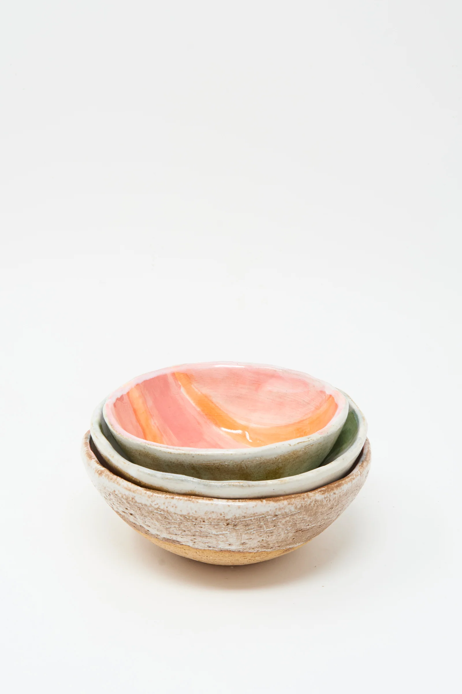 Bowl in Green and White Stripes - Image 5