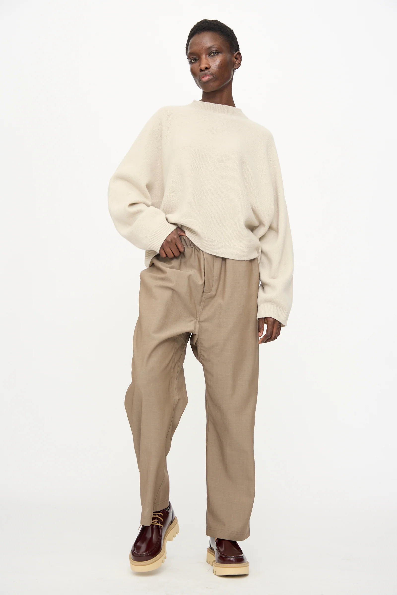 Light Mohair Wool Pinot Pant in Quartz - Image 4