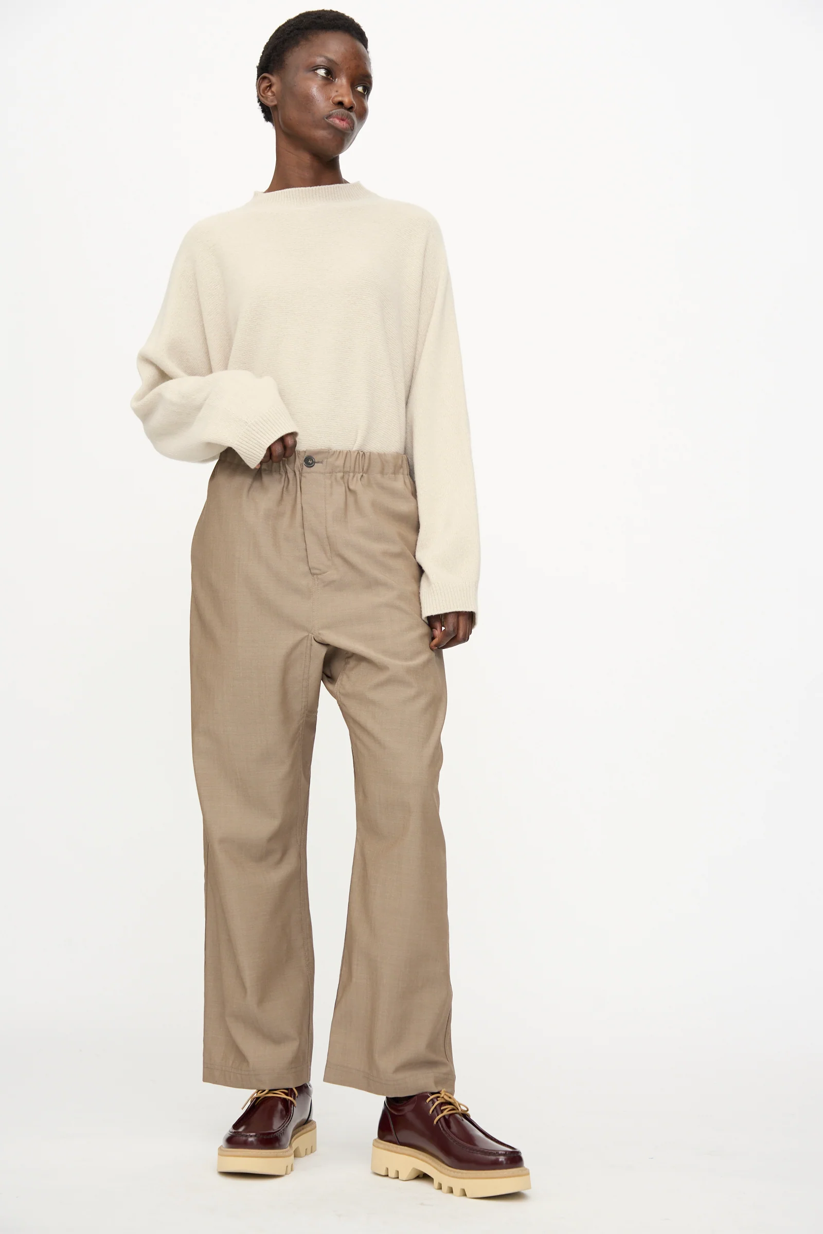 Light Mohair Wool Pinot Pant in Quartz - Image 5