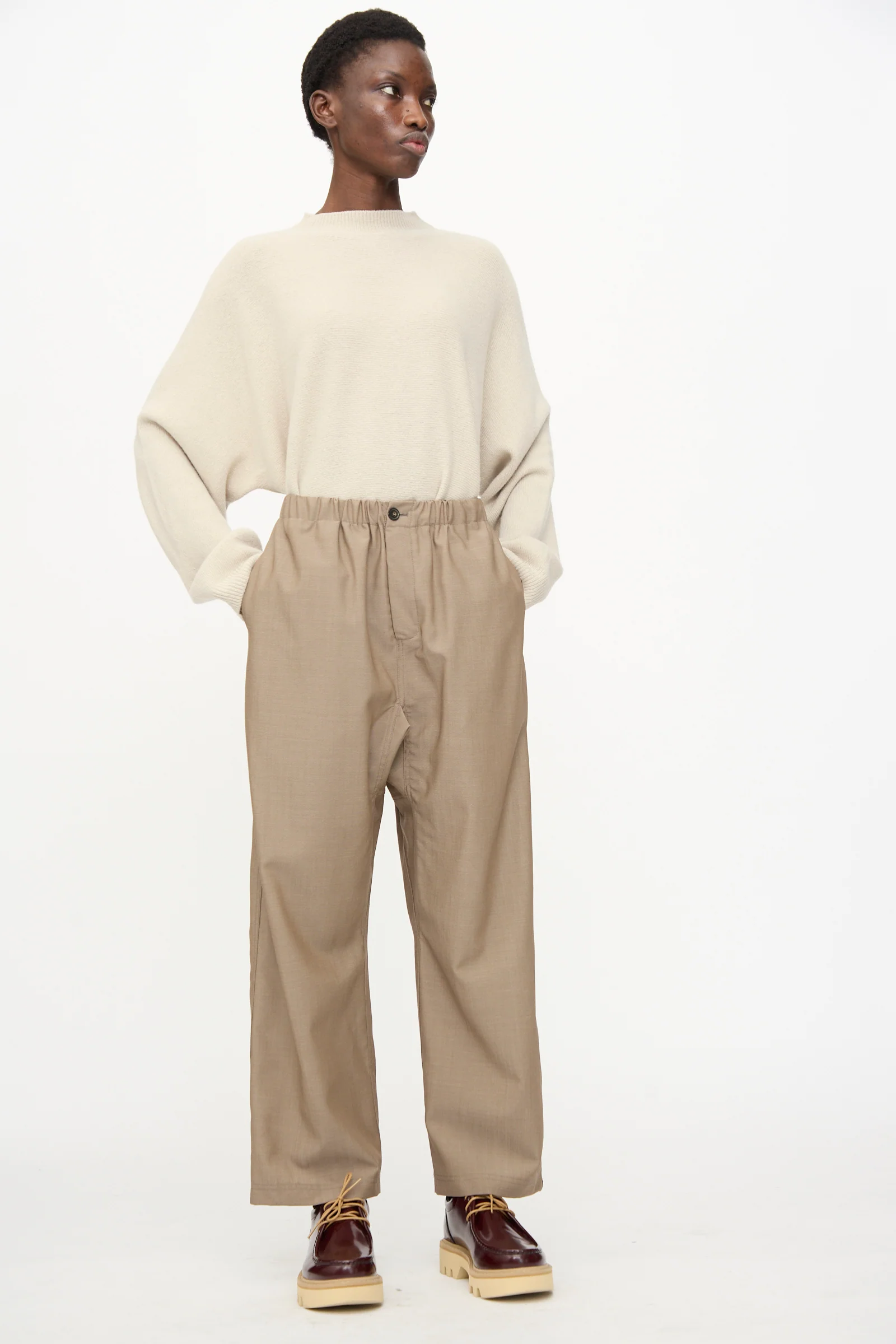 Light Mohair Wool Pinot Pant in Quartz - Image 7