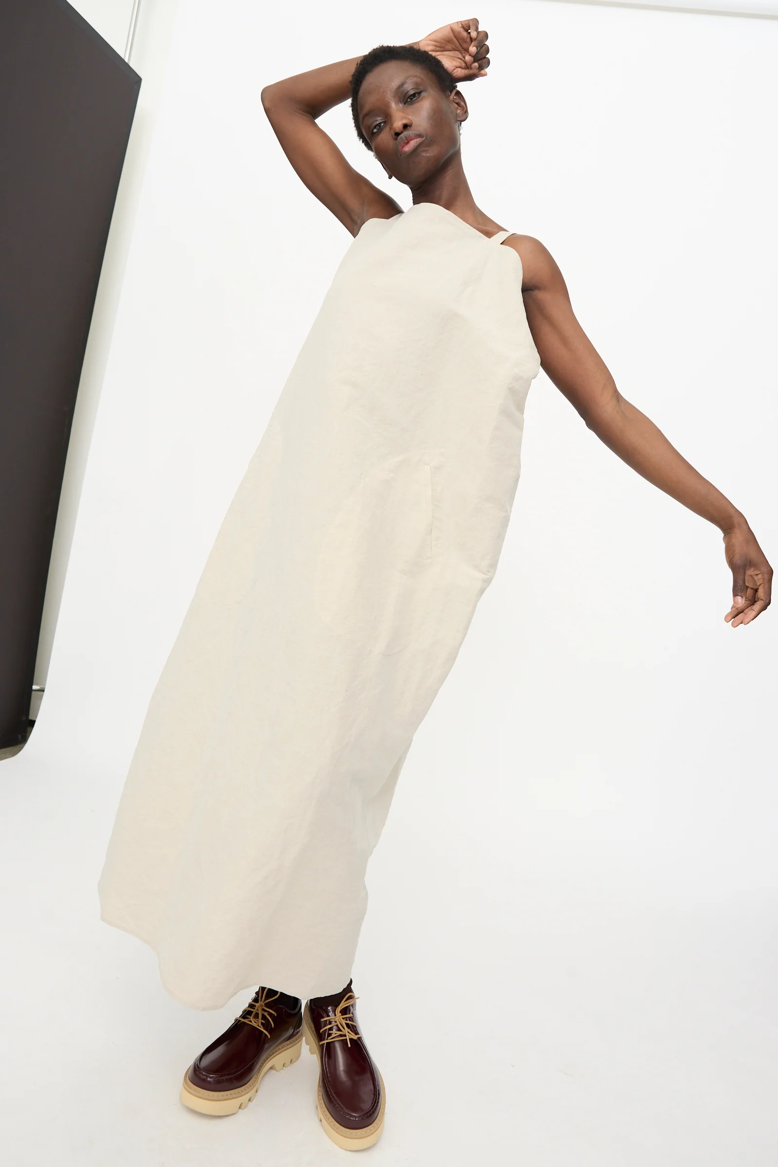 Linen Cotton Dele Dress in Natural - Image 4
