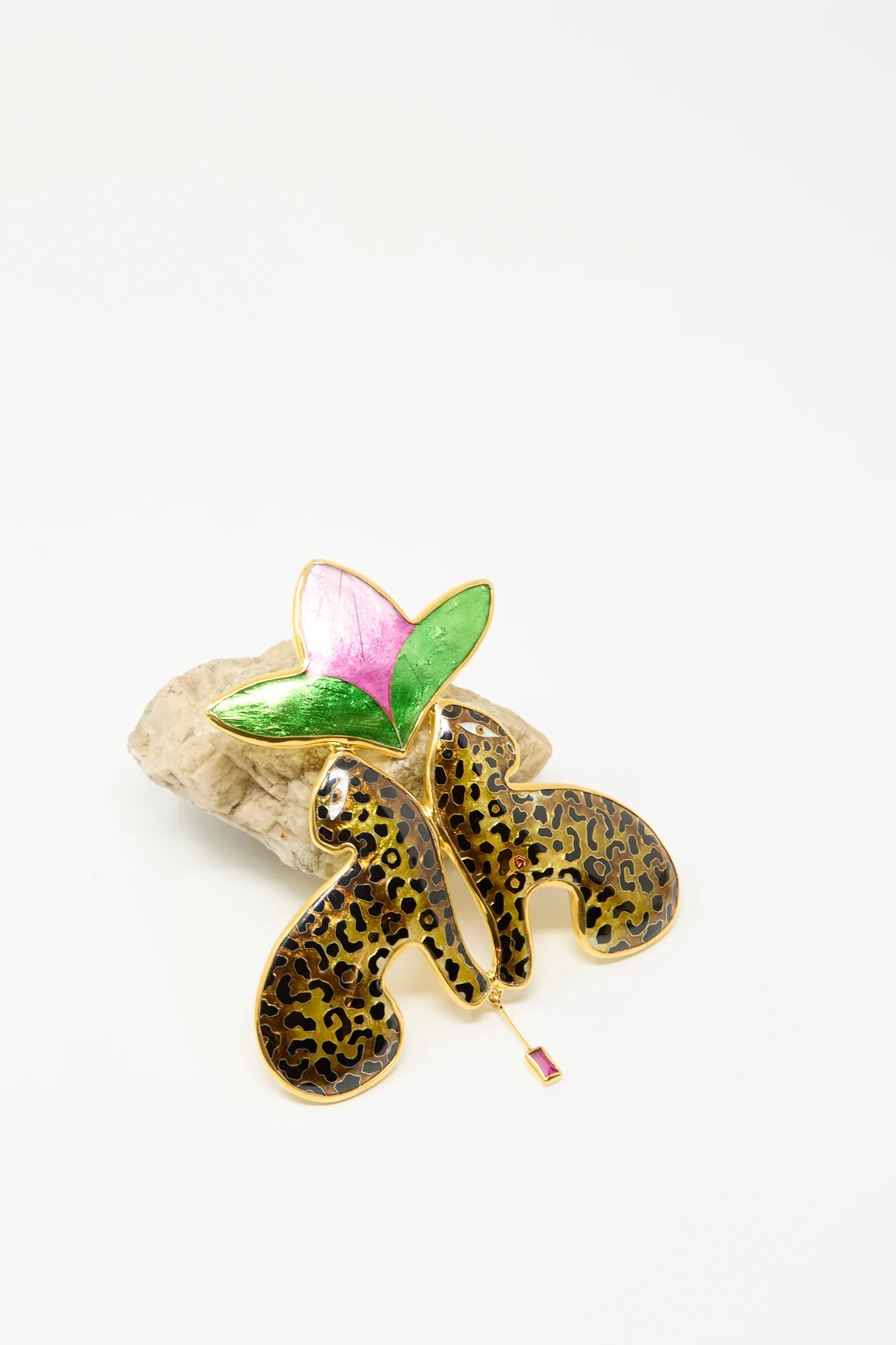 Leopard and Flower Pendant