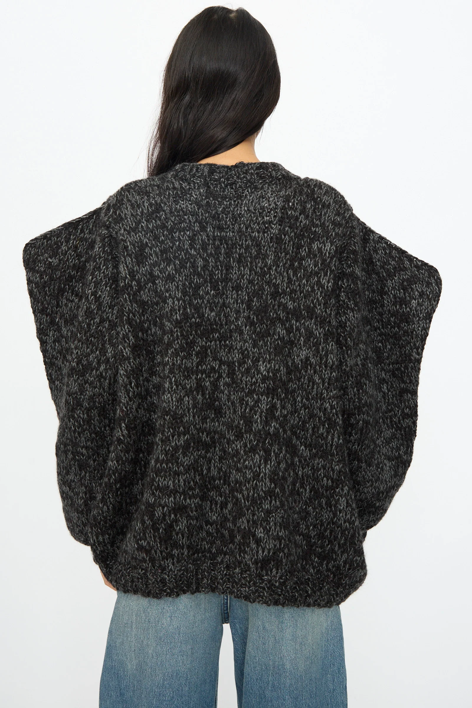 Sweater in Charcoal with Peacocks - Image 8