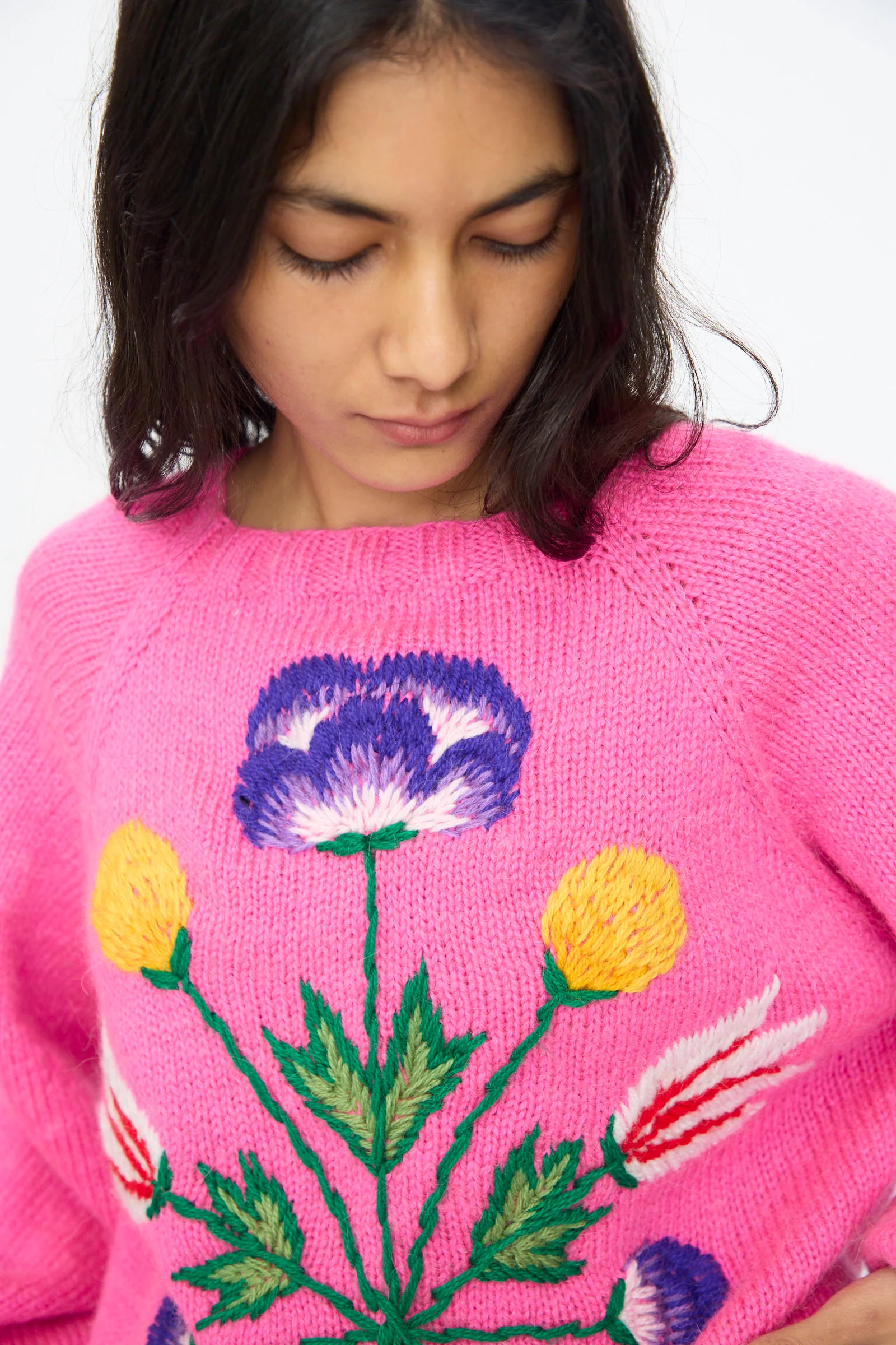 Sweater in Pink with Flowers - Image 3