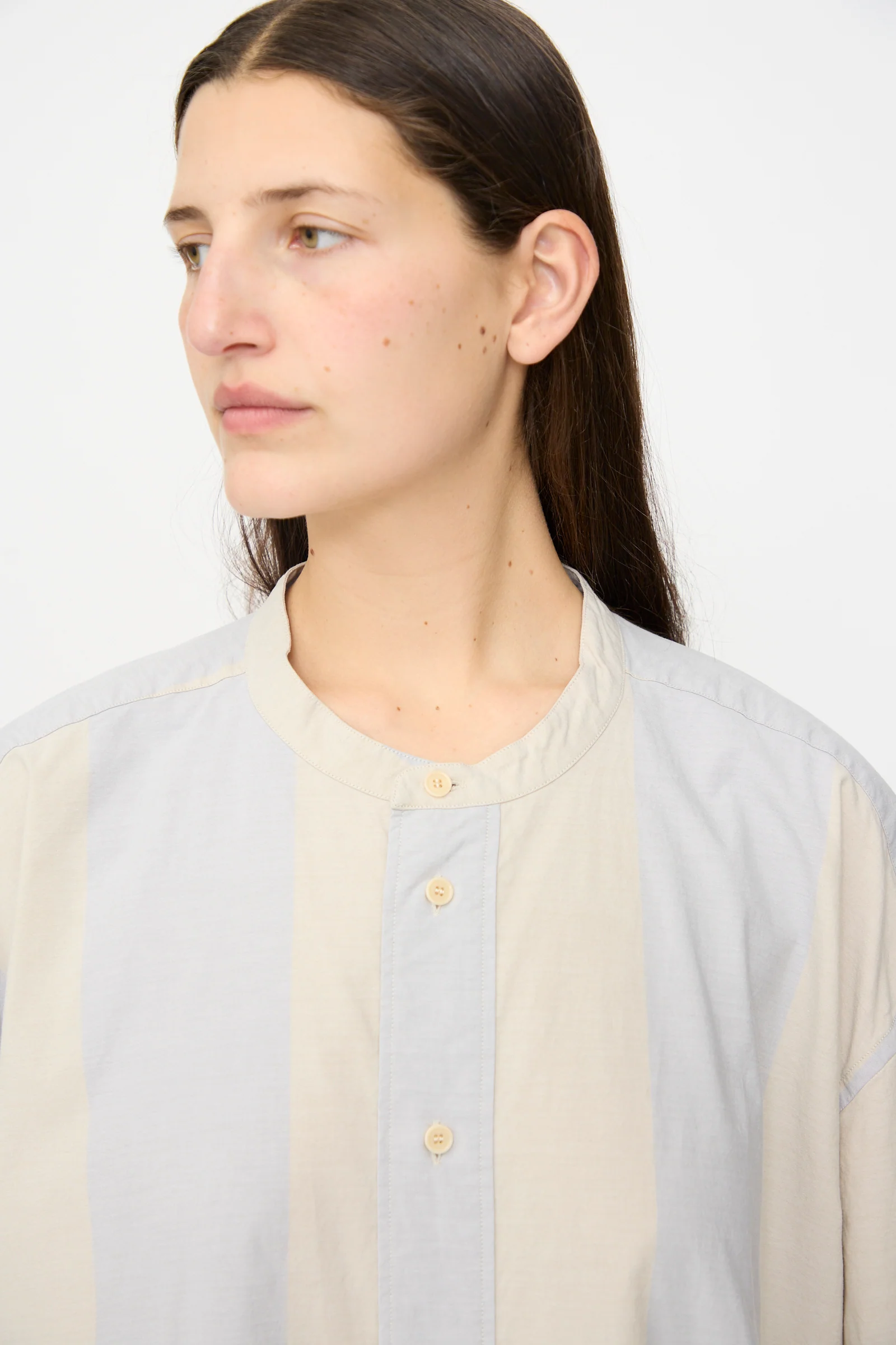 Shaman Shirtdress in Dusty Wide Stripe - Image 3