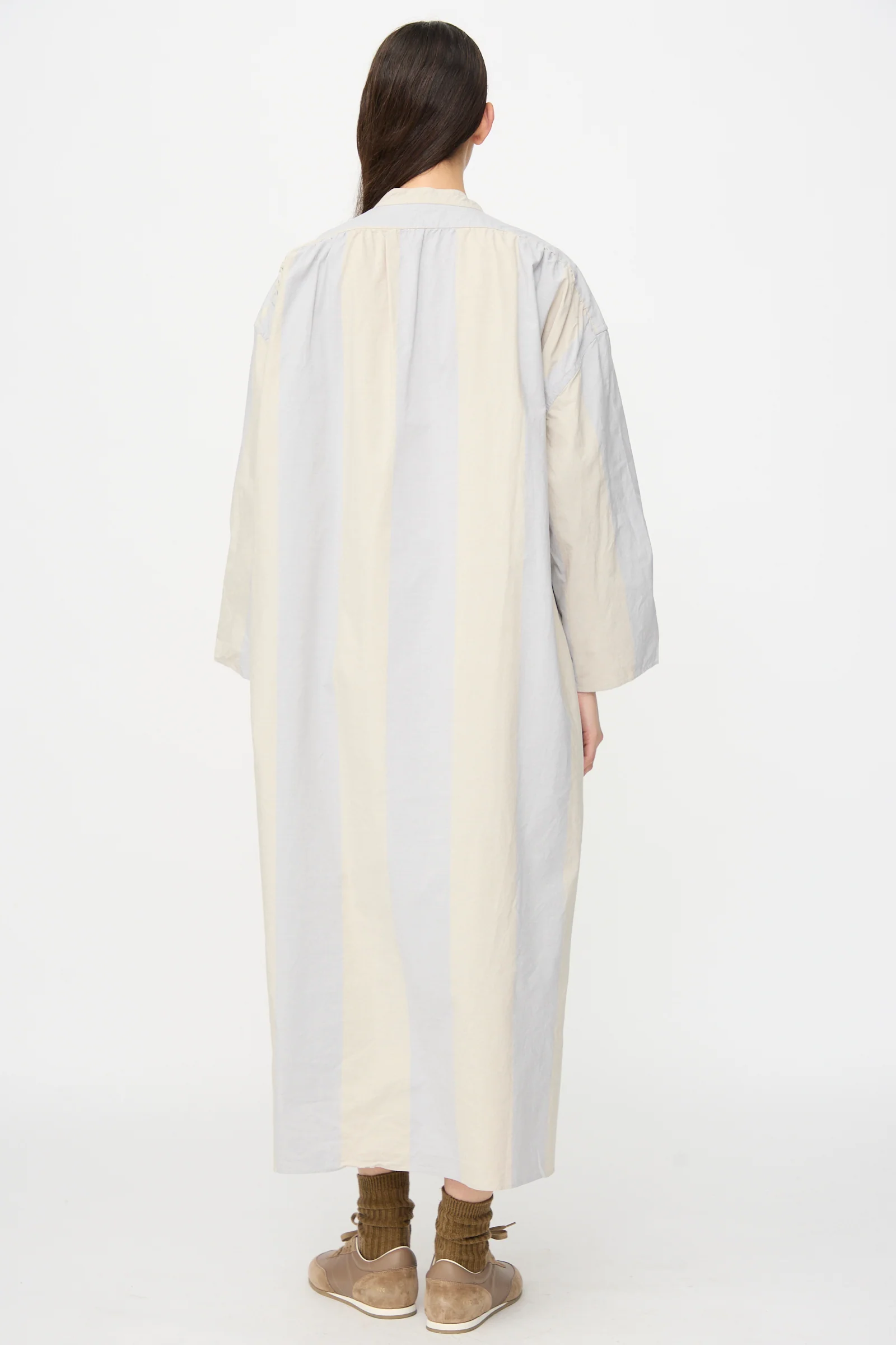 Shaman Shirtdress in Dusty Wide Stripe - Image 8