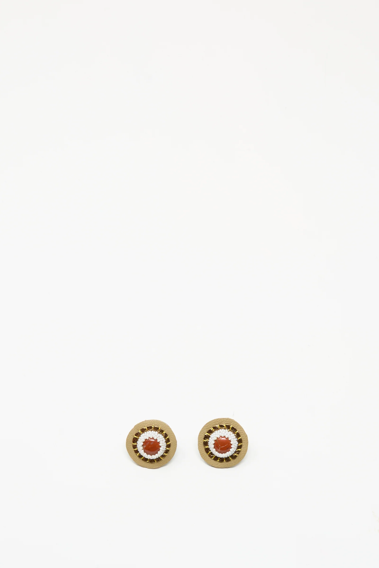 Stud Earrings in Red Jasper - Image 2