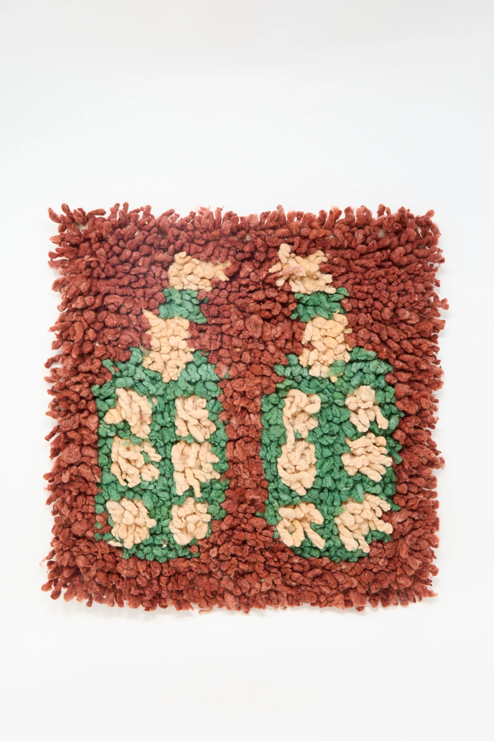 Chair Rug in Date Fruit - Dusty Red, Sweet Green and Coral