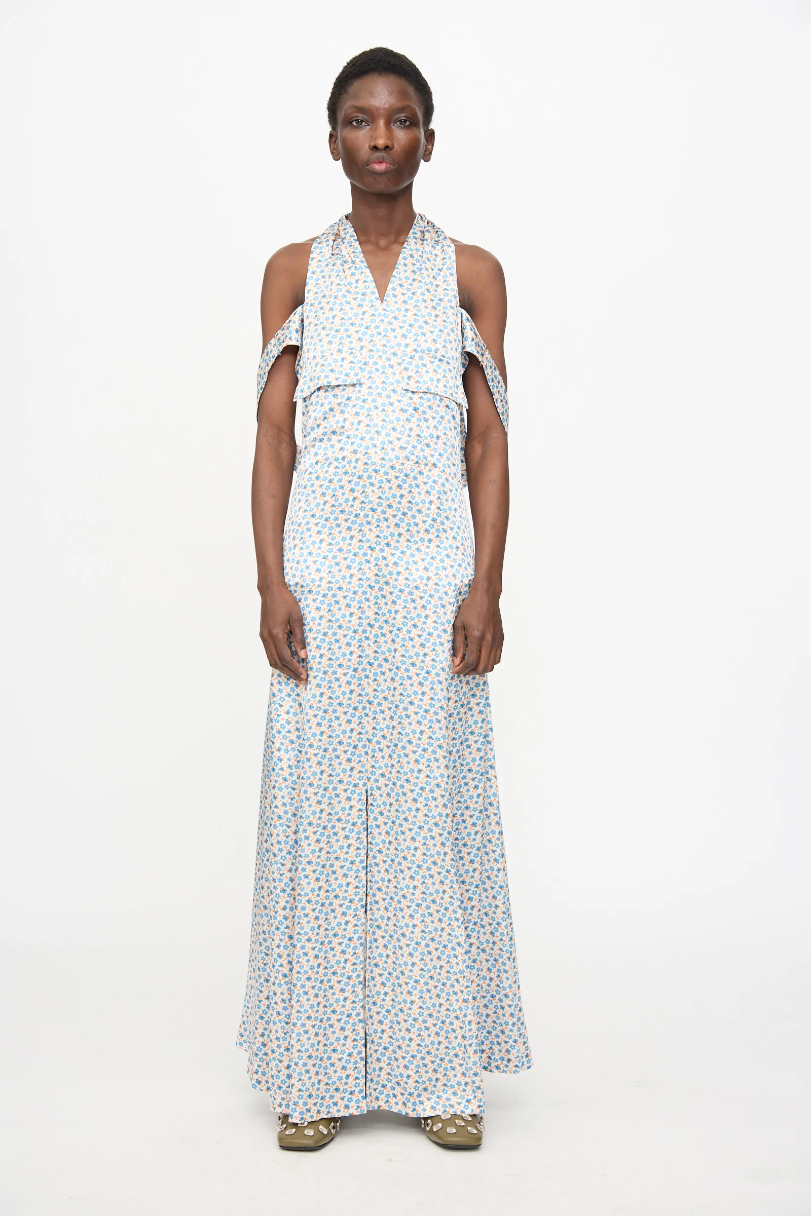 Flower Print Dress in White - Image 2