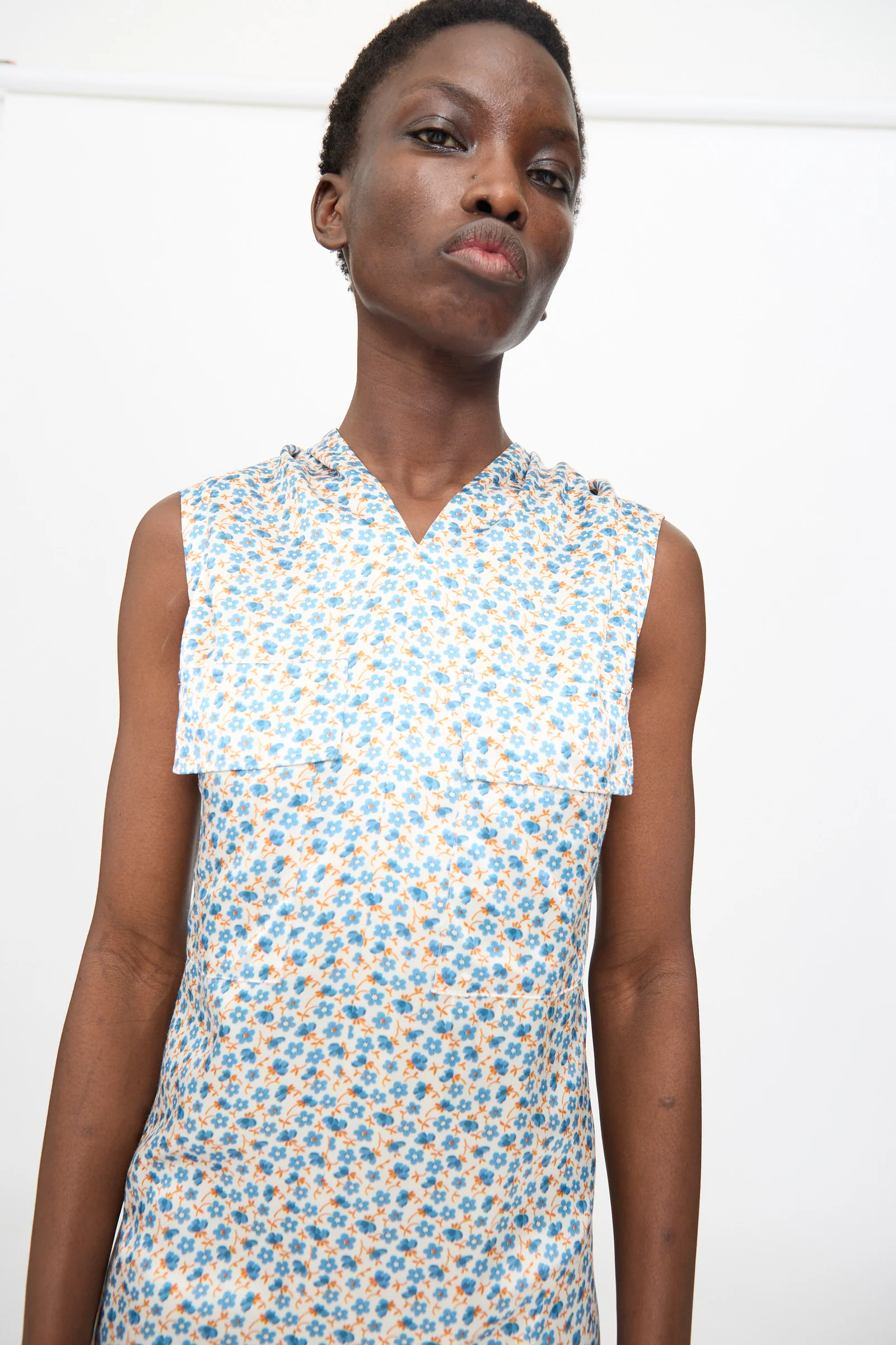 Flower Print Dress in White - Image 3