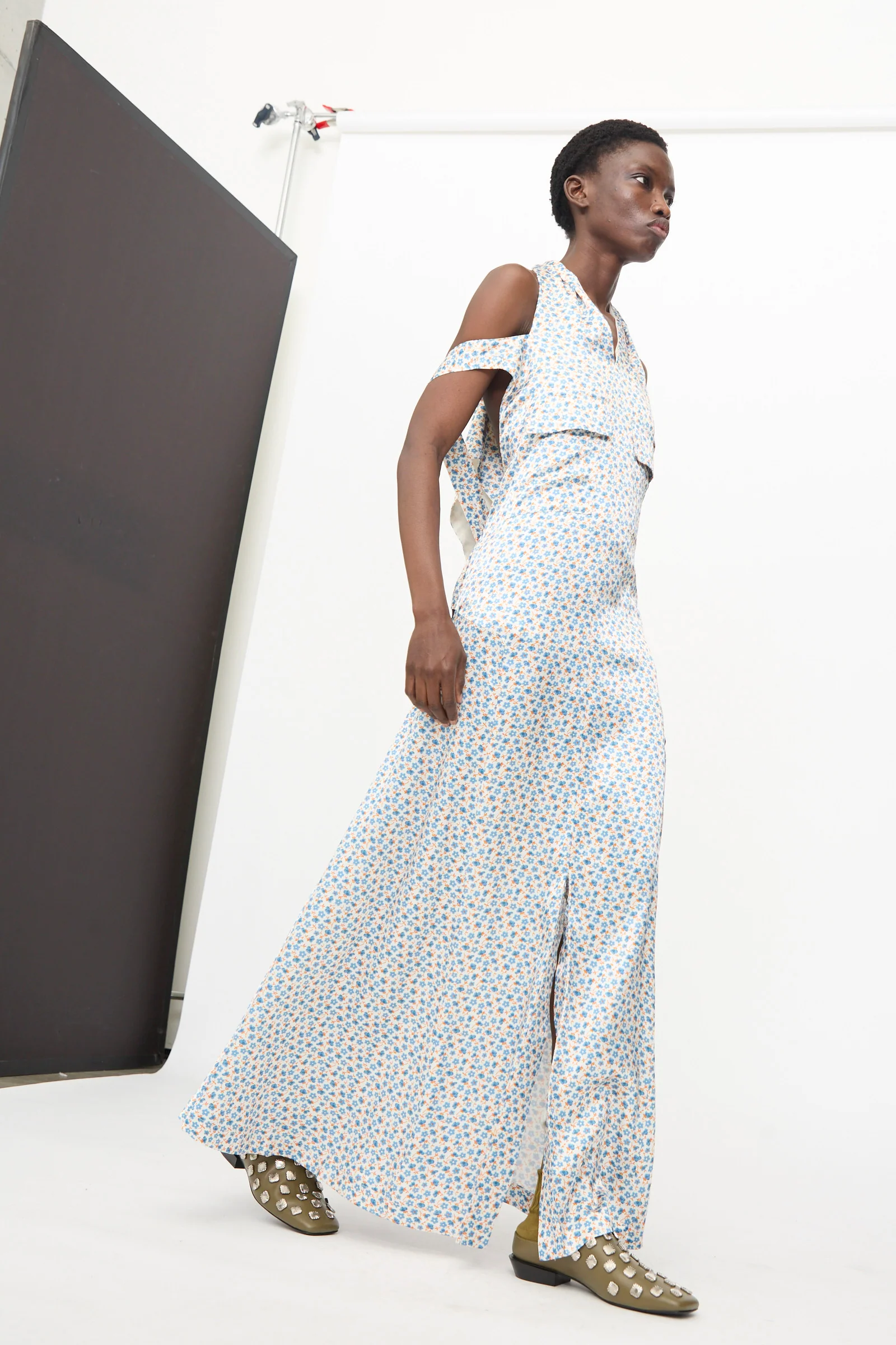 Flower Print Dress in White - Image 5