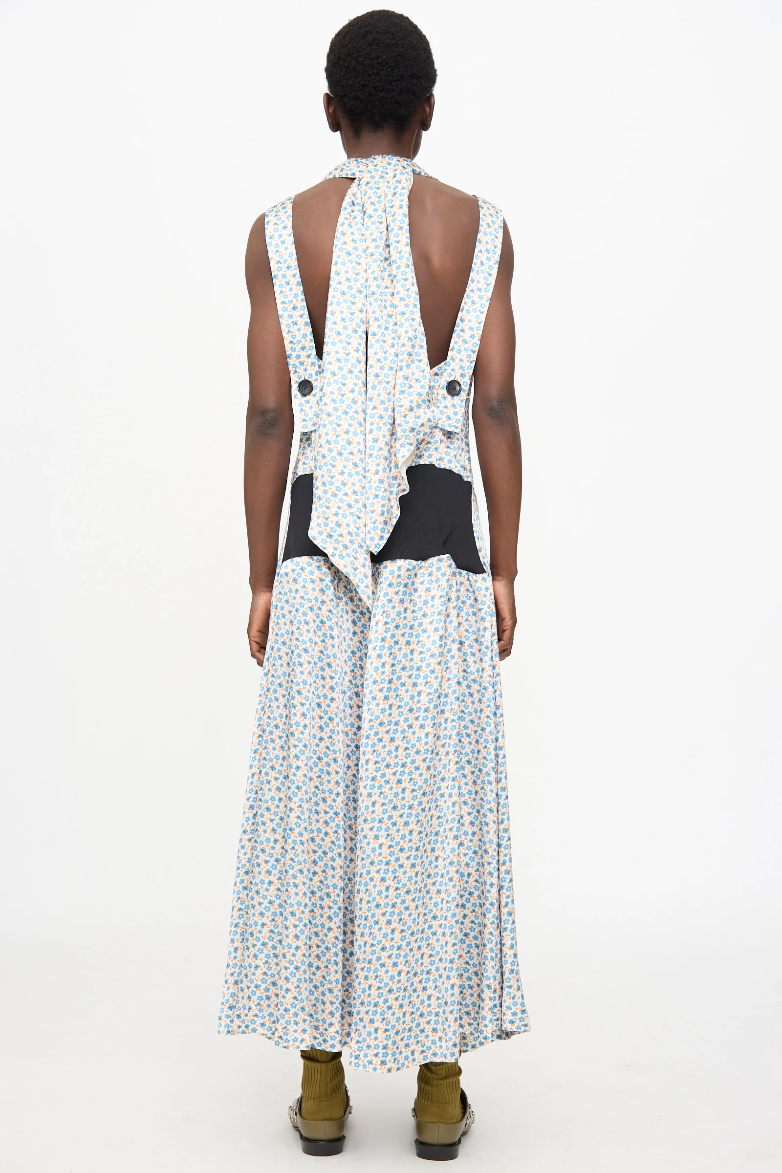 Flower Print Dress in White - Image 9