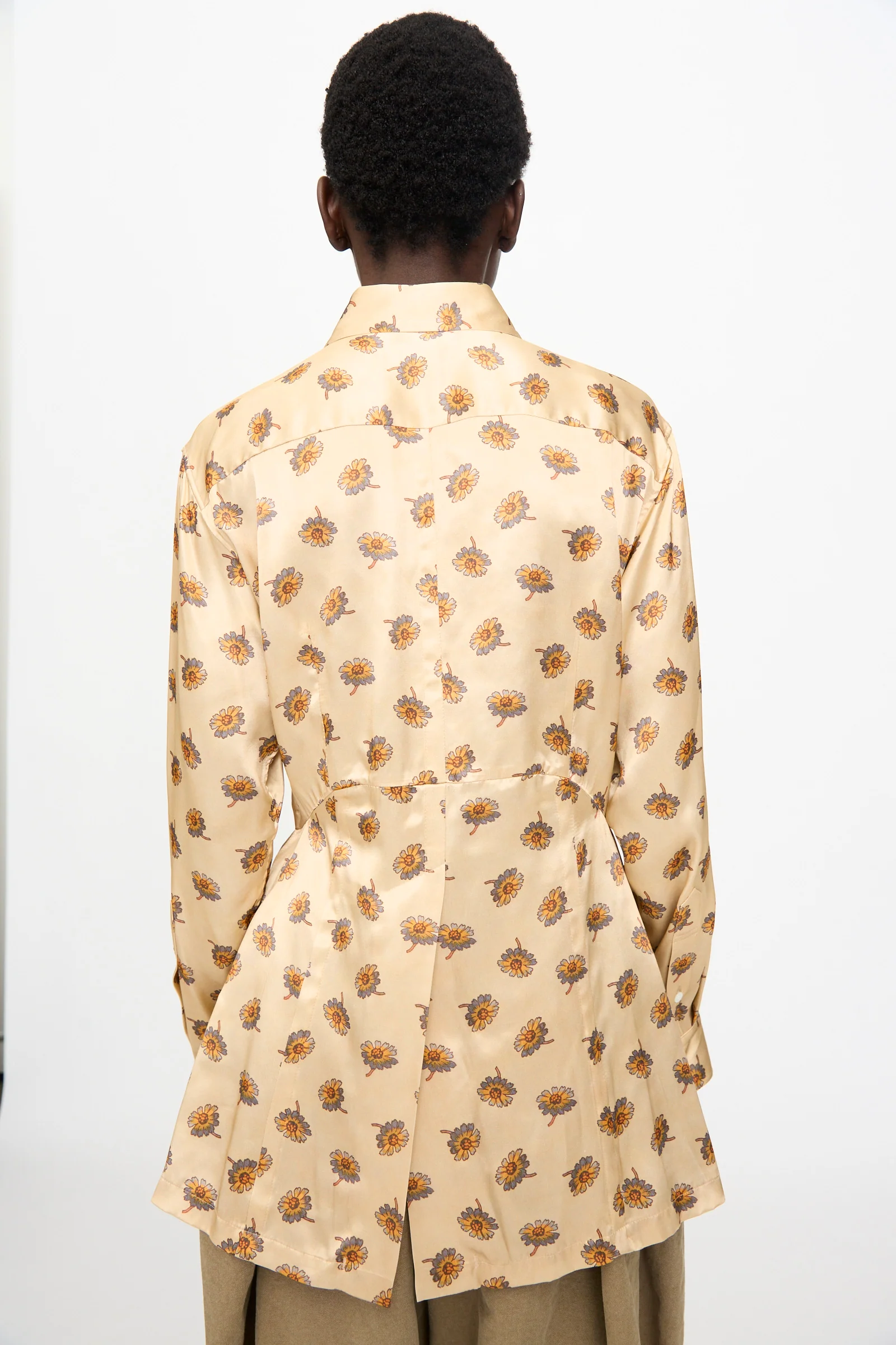Flower Print Shirt in Beige - Image 6