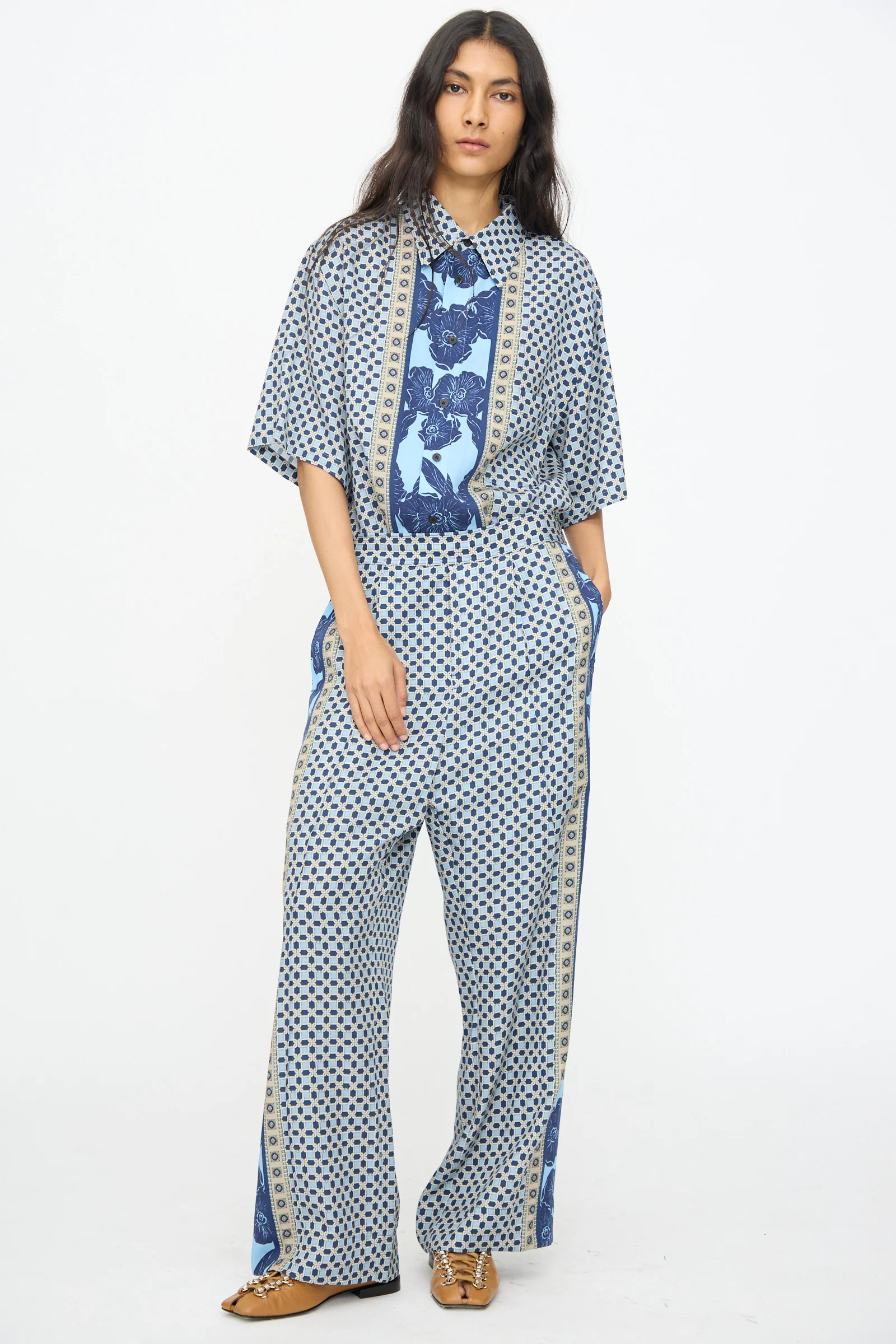 Inner Print Pant in Light Blue - Image 5