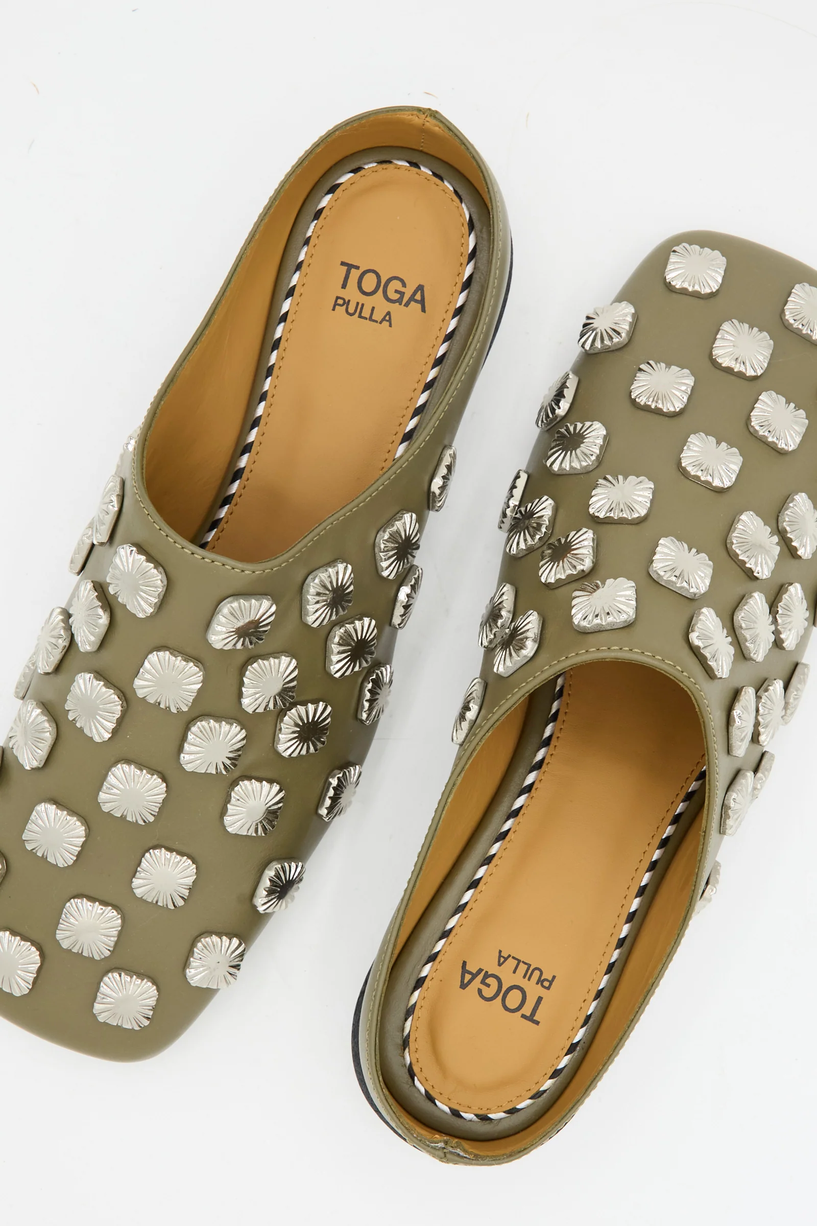 Leather Mule in Khaki - Image 5