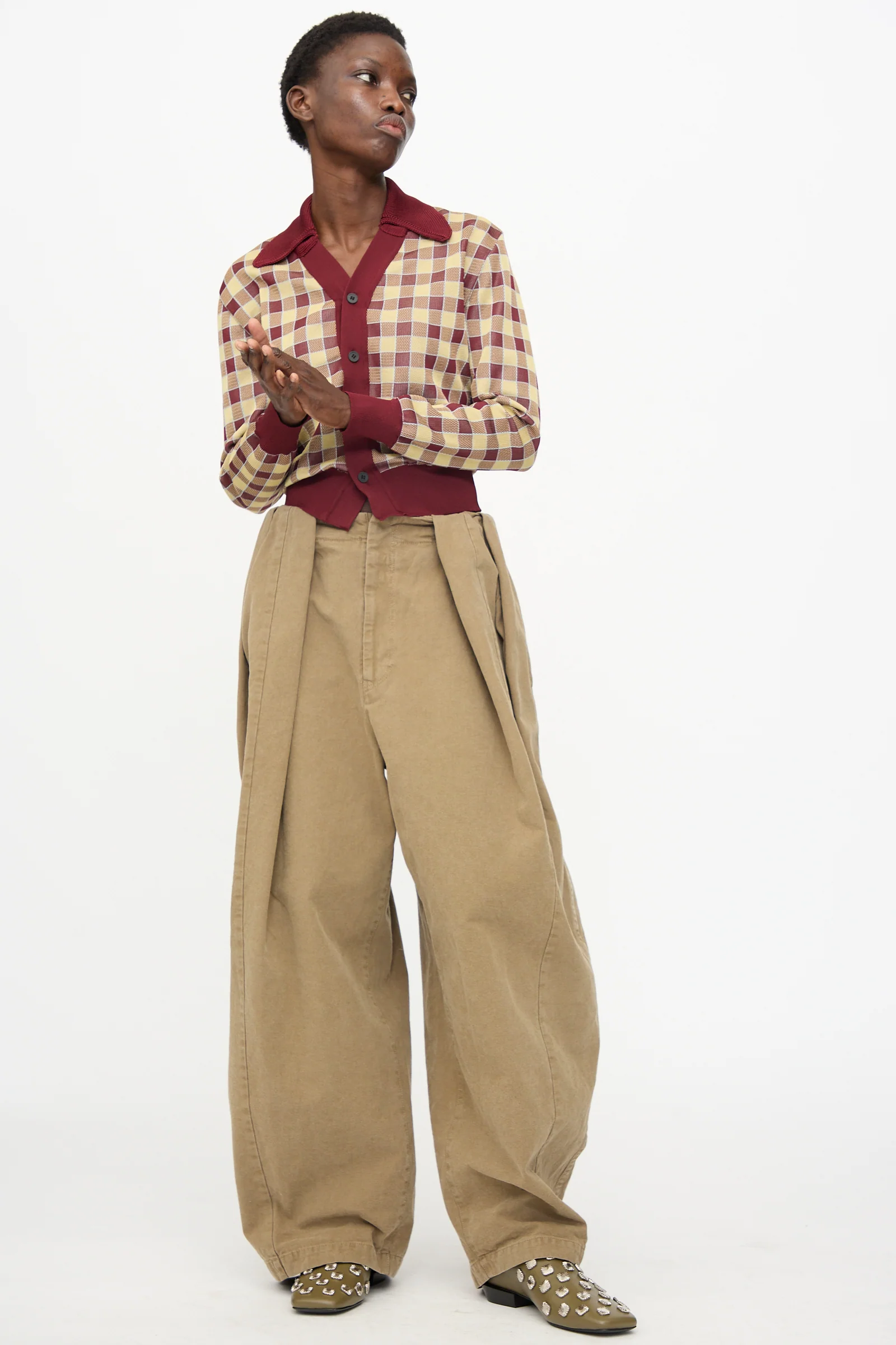 Oxford Wide Pants in Beige