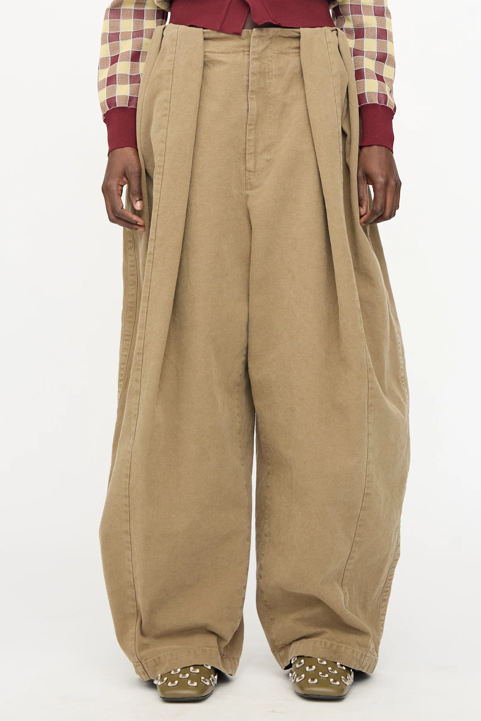 Oxford Wide Pants in Beige - Image 2