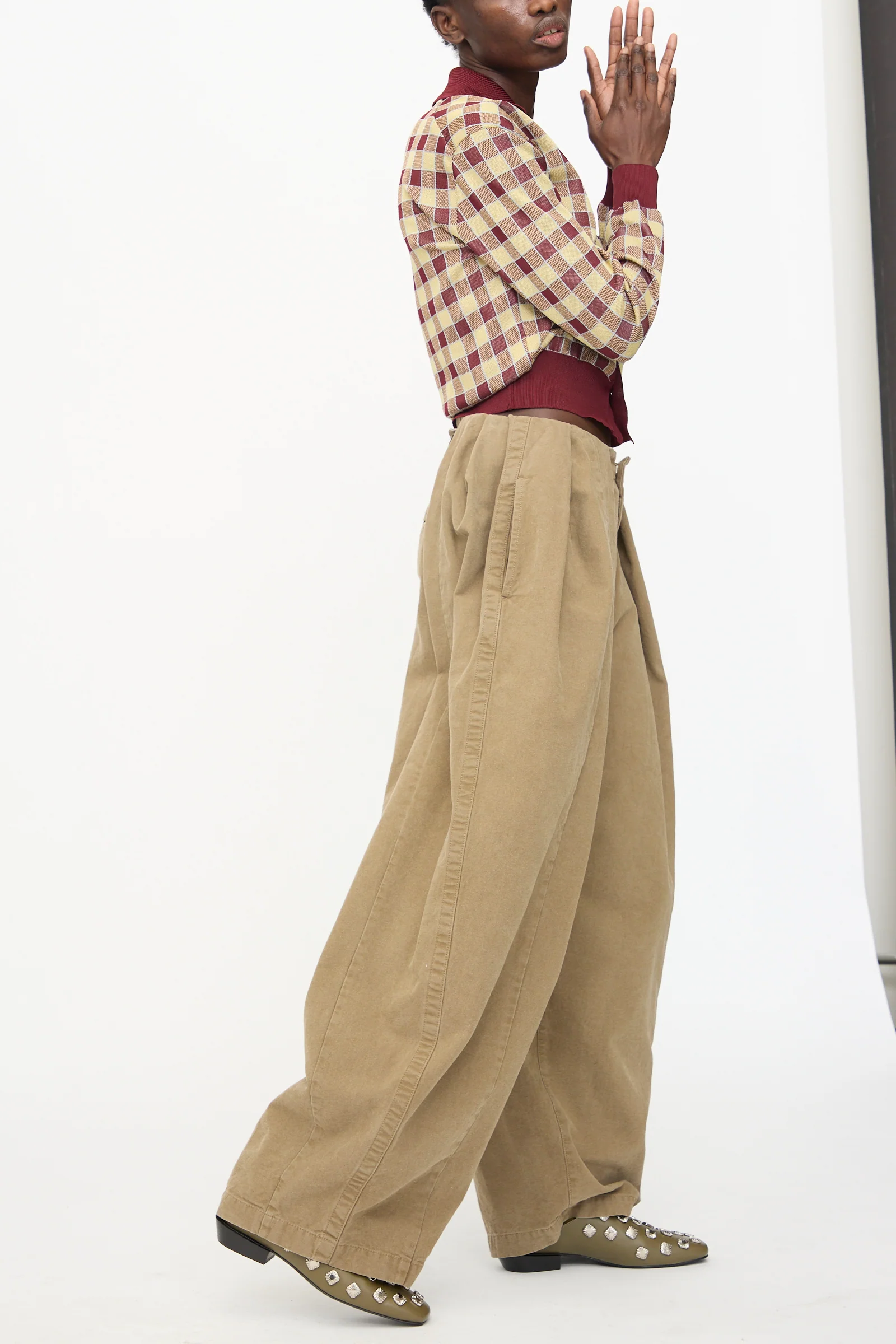 Oxford Wide Pants in Beige - Image 5