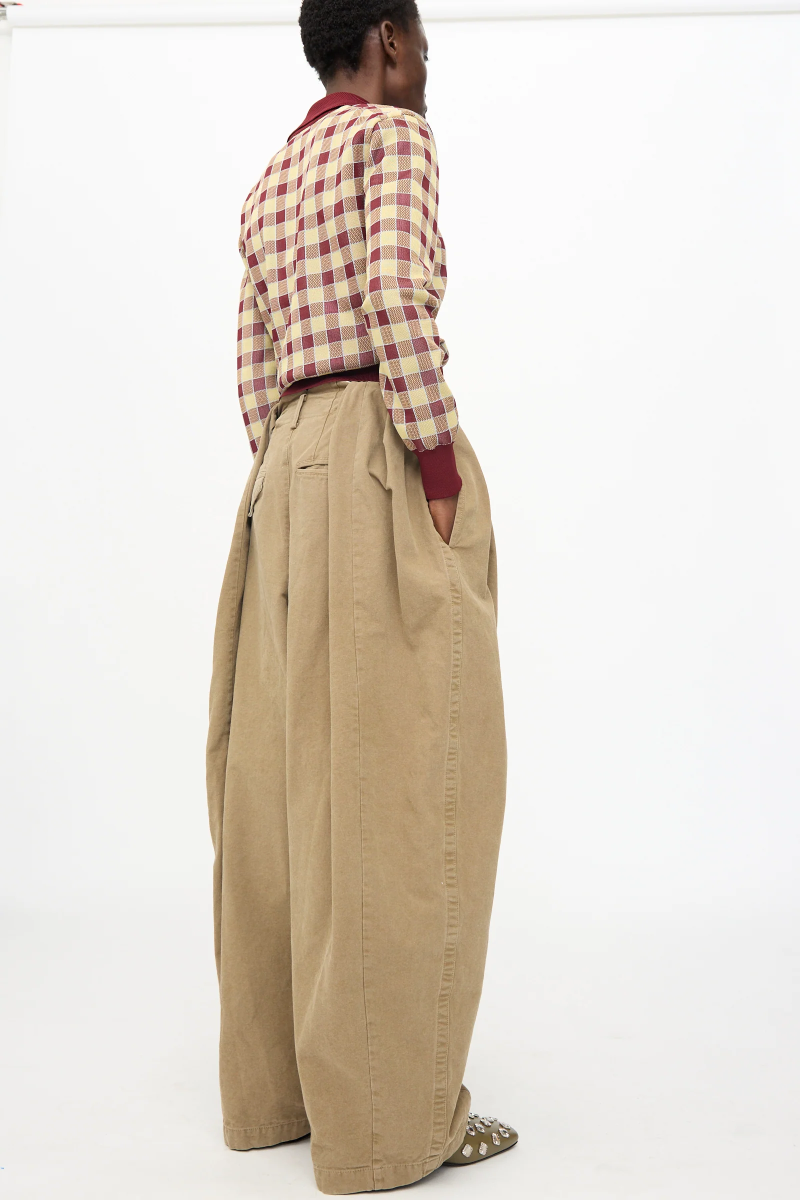 Oxford Wide Pants in Beige - Image 6