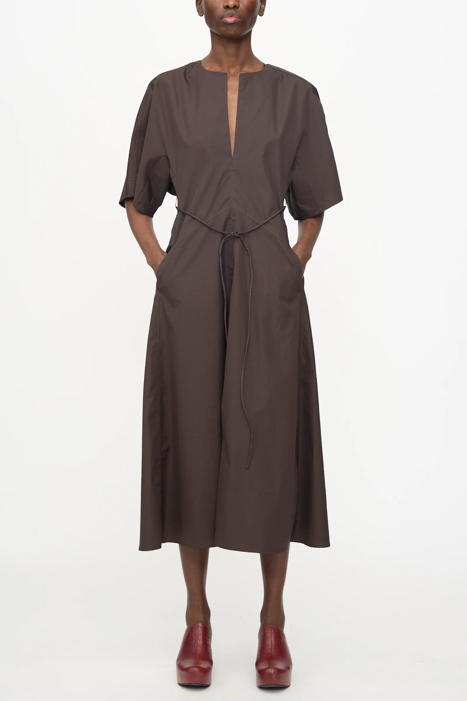 Belted Kimono Dress in Choco - Image 2