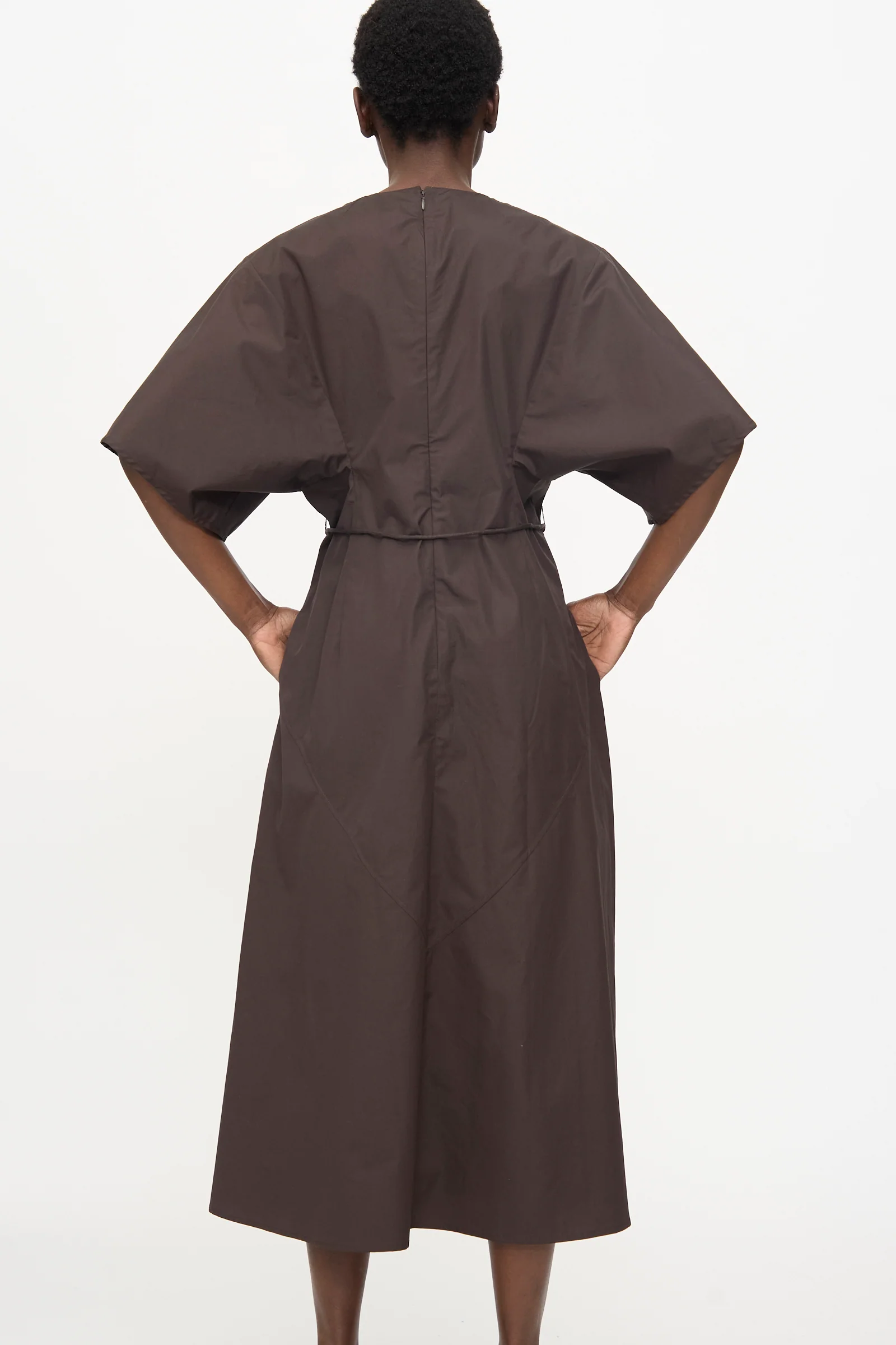 Belted Kimono Dress in Choco - Image 5