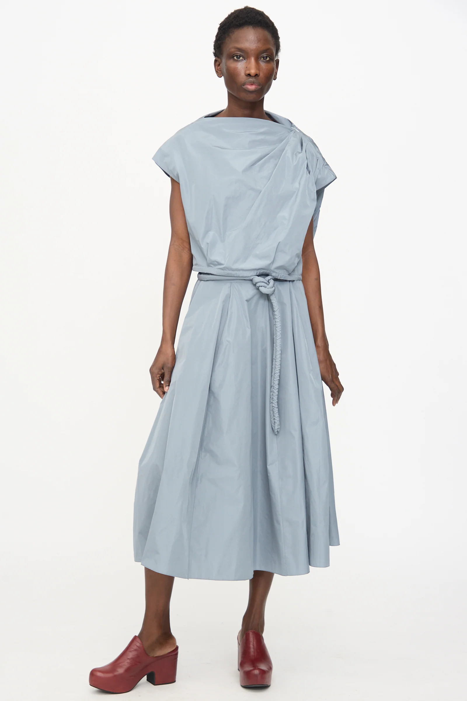 Gather Shoulder Top in Storm - Image 2
