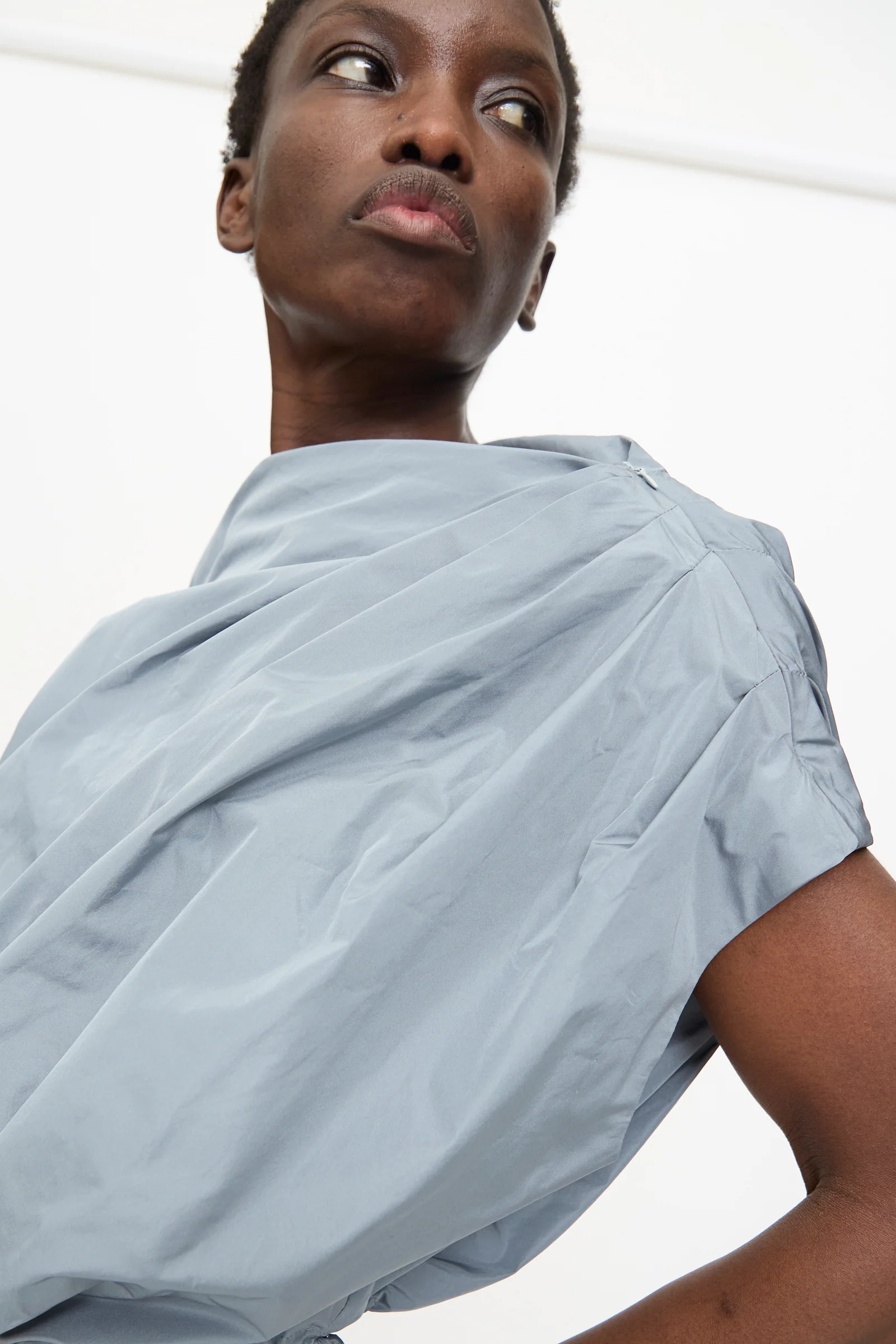 Gather Shoulder Top in Storm - Image 3