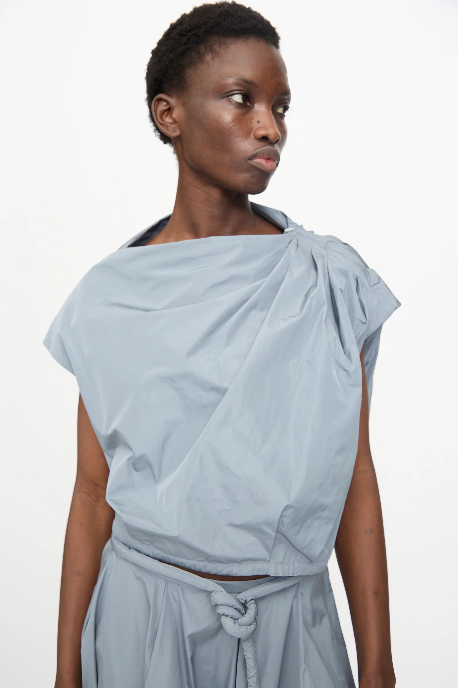 Gather Shoulder Top in Storm - Image 4