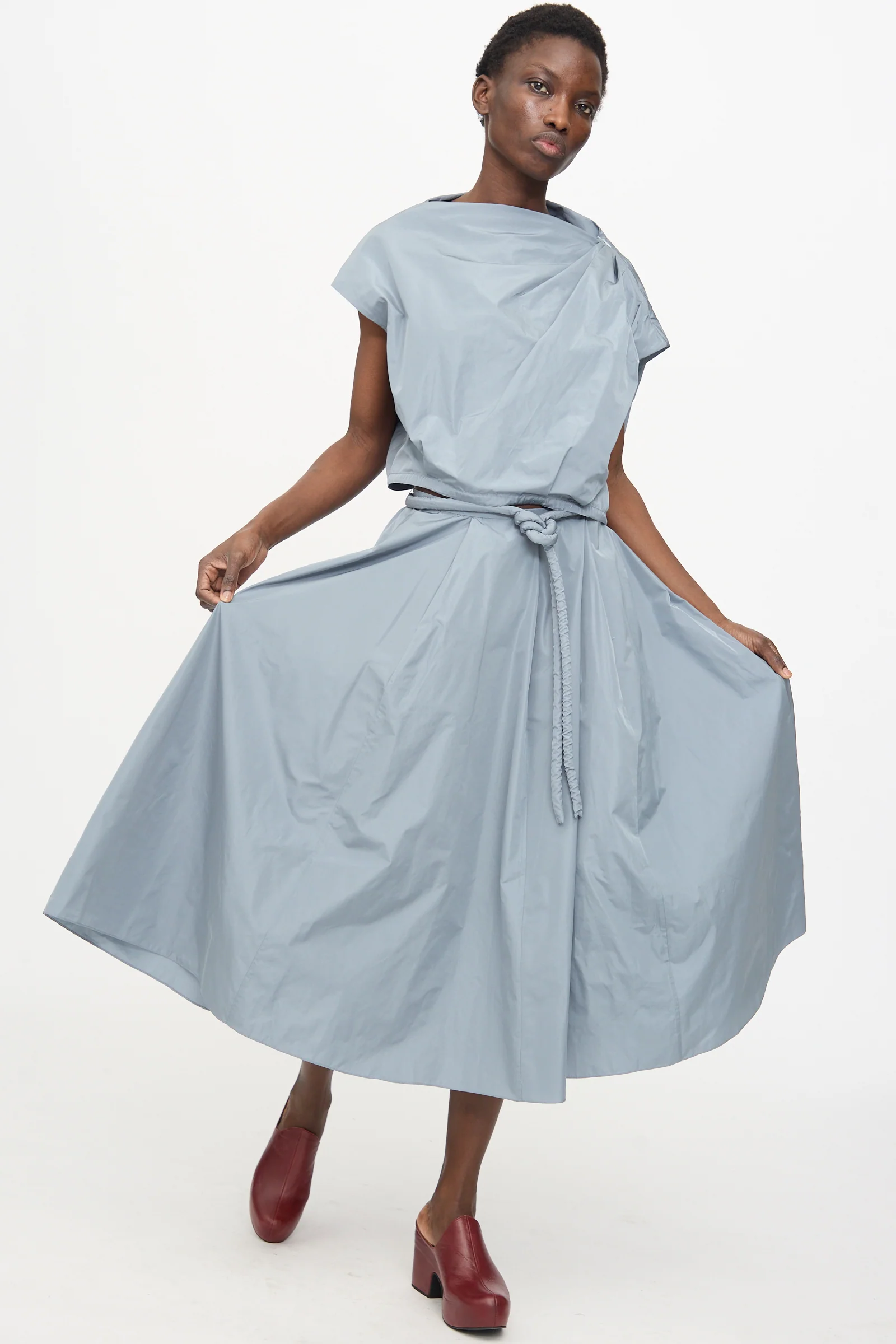 Gather Shoulder Top in Storm - Image 5