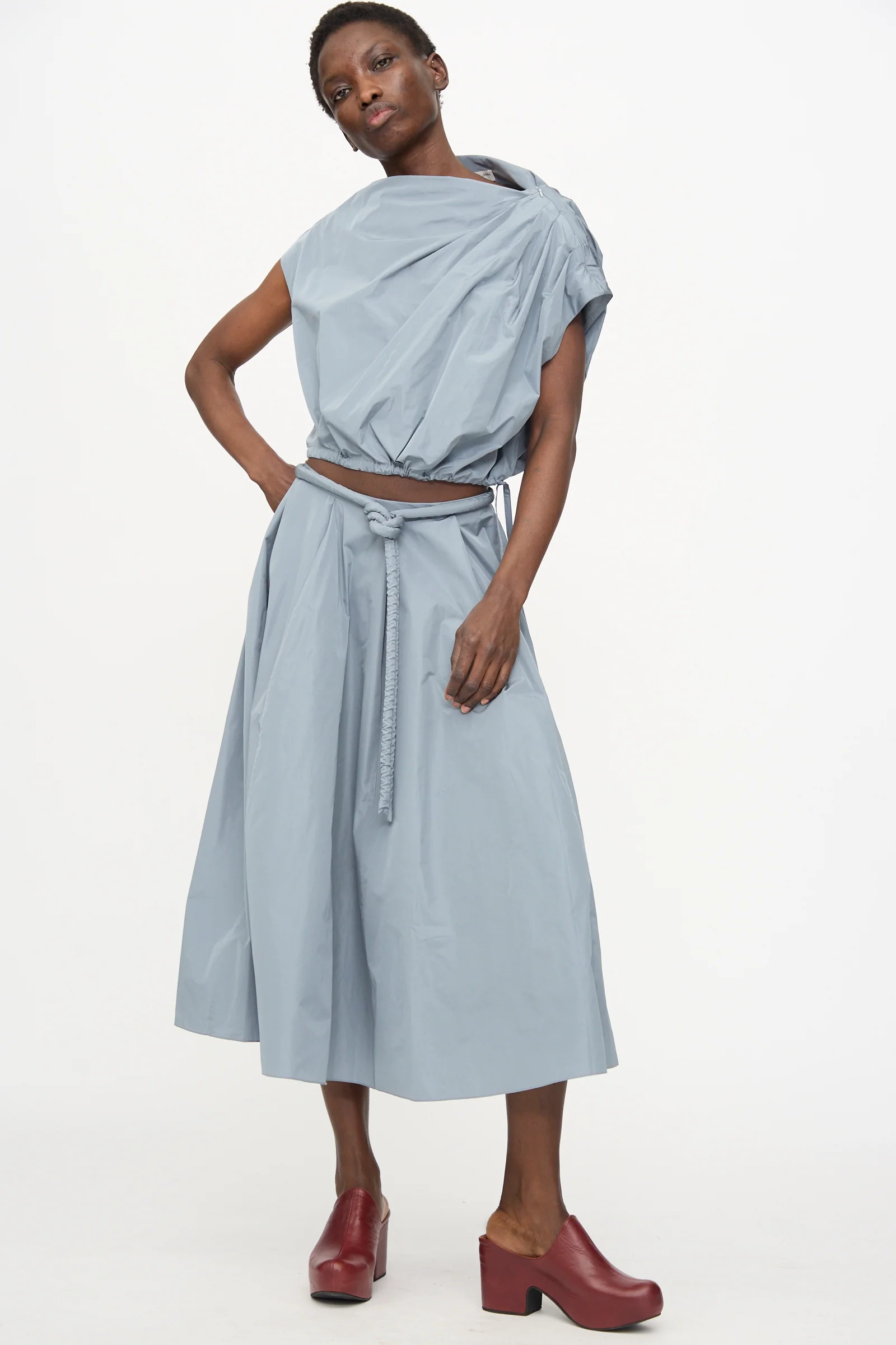 Taffeta Skirt in Storm - Image 4