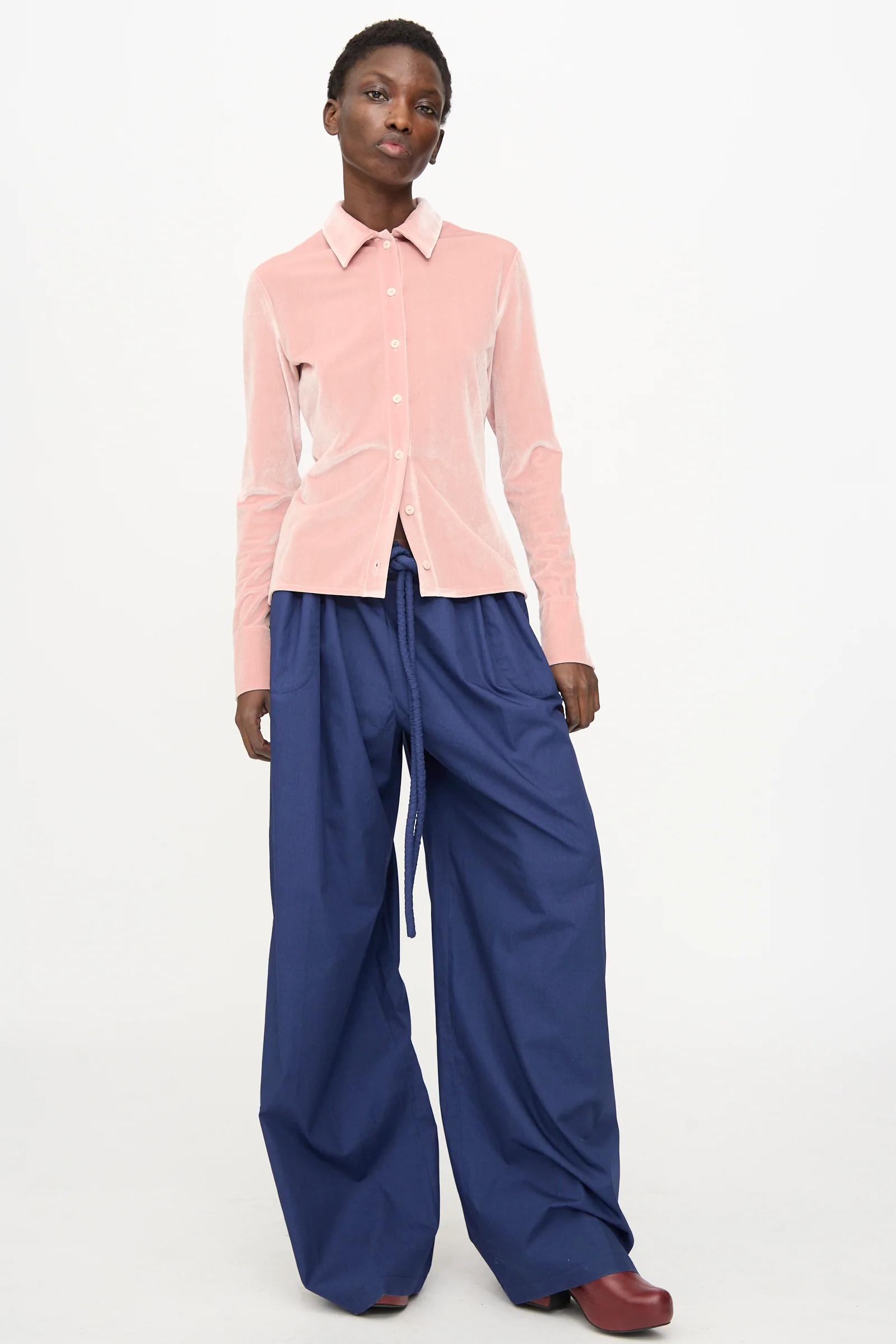 Velvet Classic Shirt in Blush - Image 2