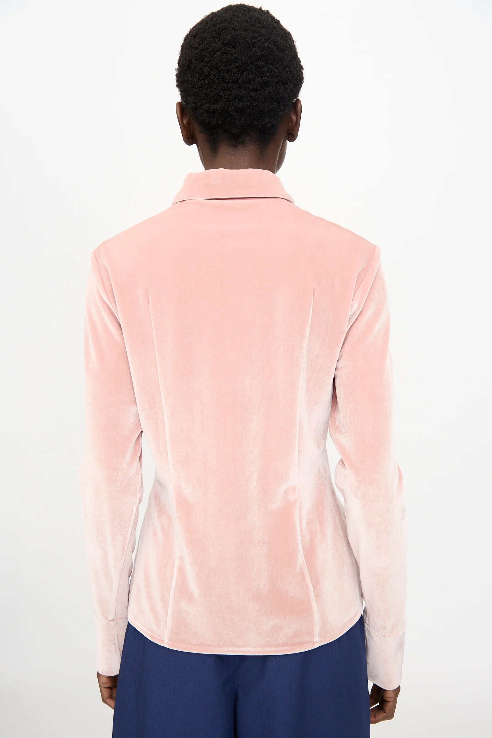 Velvet Classic Shirt in Blush - Image 6